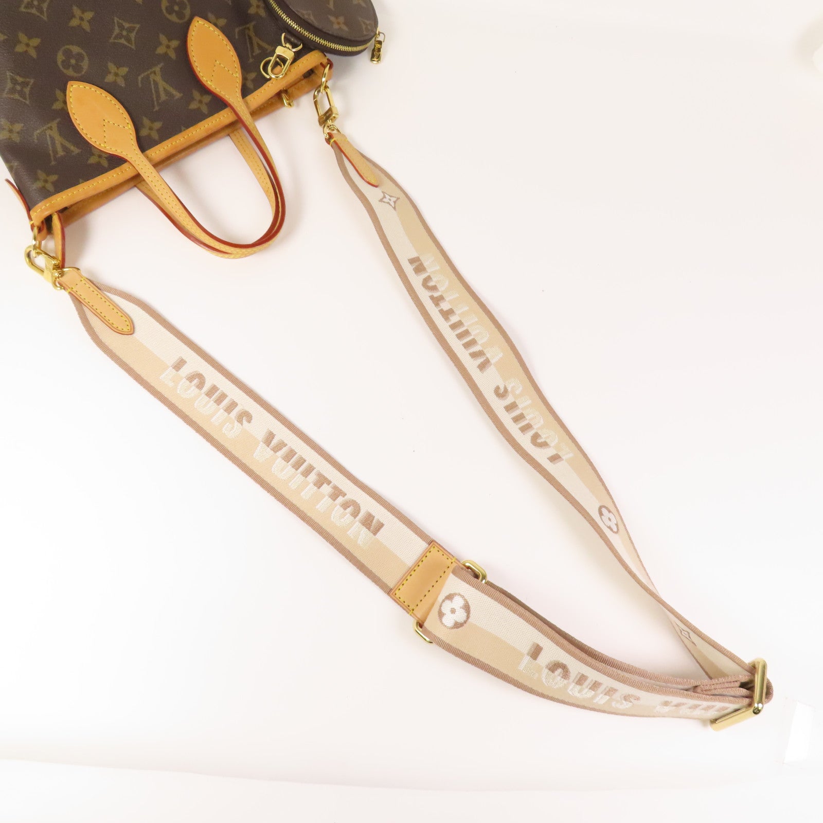 LOUIS VUITTON 【激減優惠】Monogram Neverfull BB金扣手挽肩背兩用袋