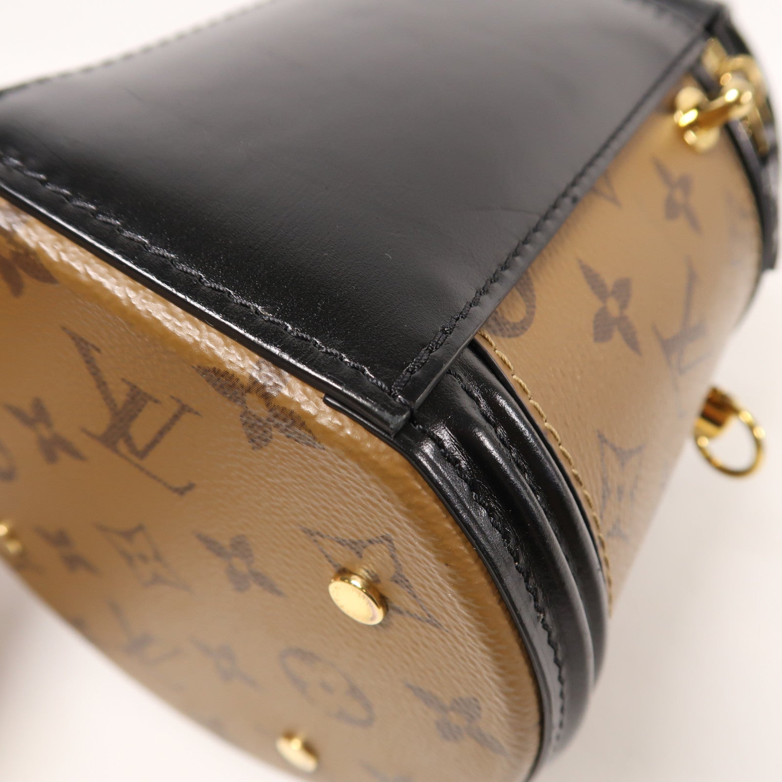 LOUIS VUITTON Monogram Reverse Cannes金扣手挽肩背兩用袋