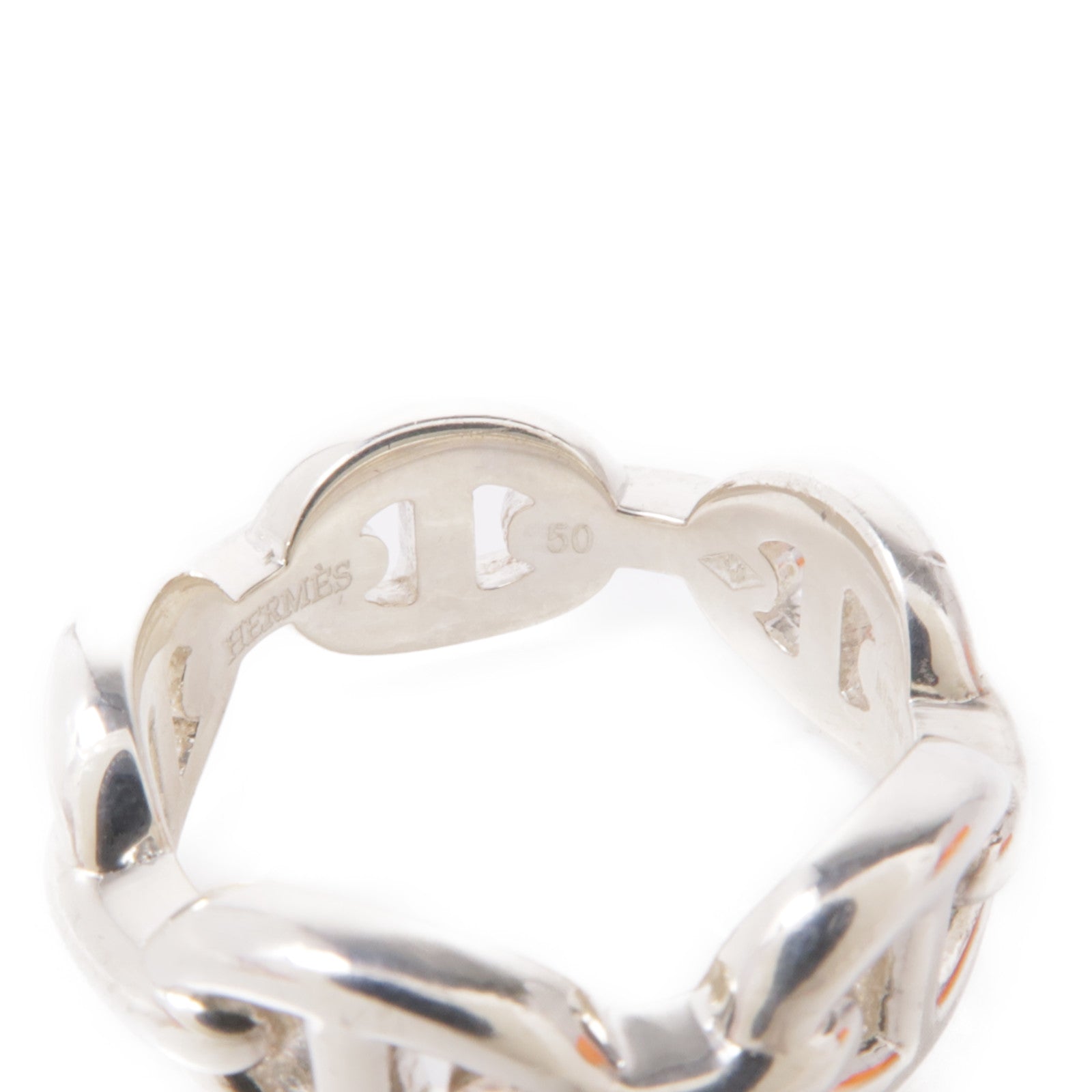 HERMES 925純銀Chaine D'ancre Enchainee Ring戒指Hermes#50/US#5.25