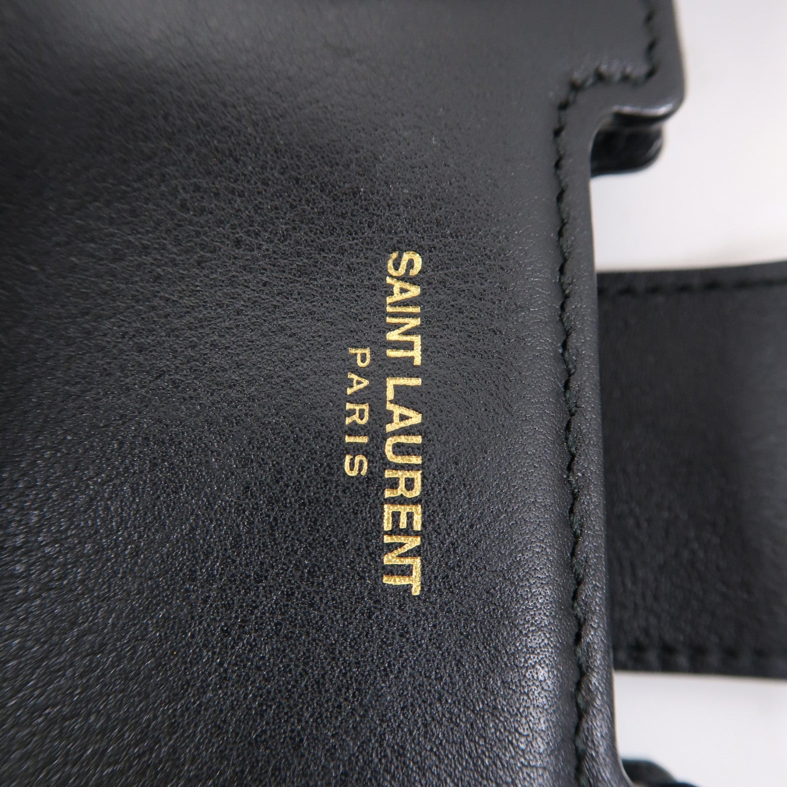 SAINT LAURENT 牛皮皮革Shoulder Bag金扣肩背袋黑色