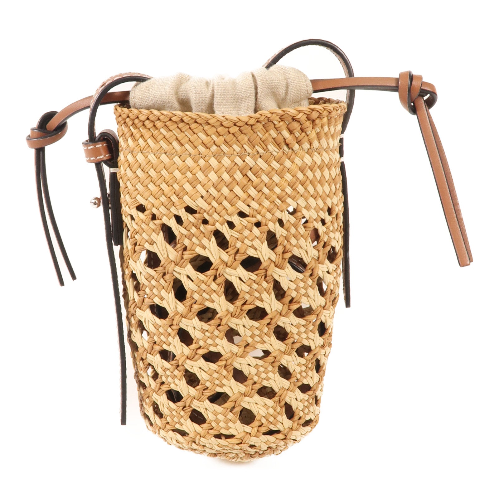 LOEWE 酒椰Cylinder Pocket Bag銀扣肩背袋