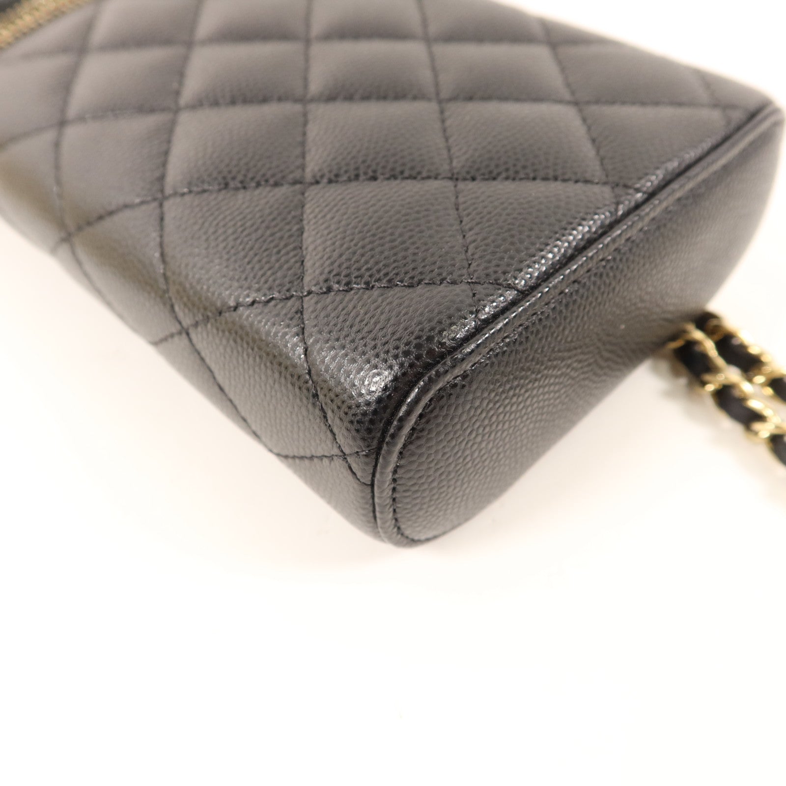 CHANEL 牛皮皮革Phone Case With Chain金扣鏈帶肩背袋
