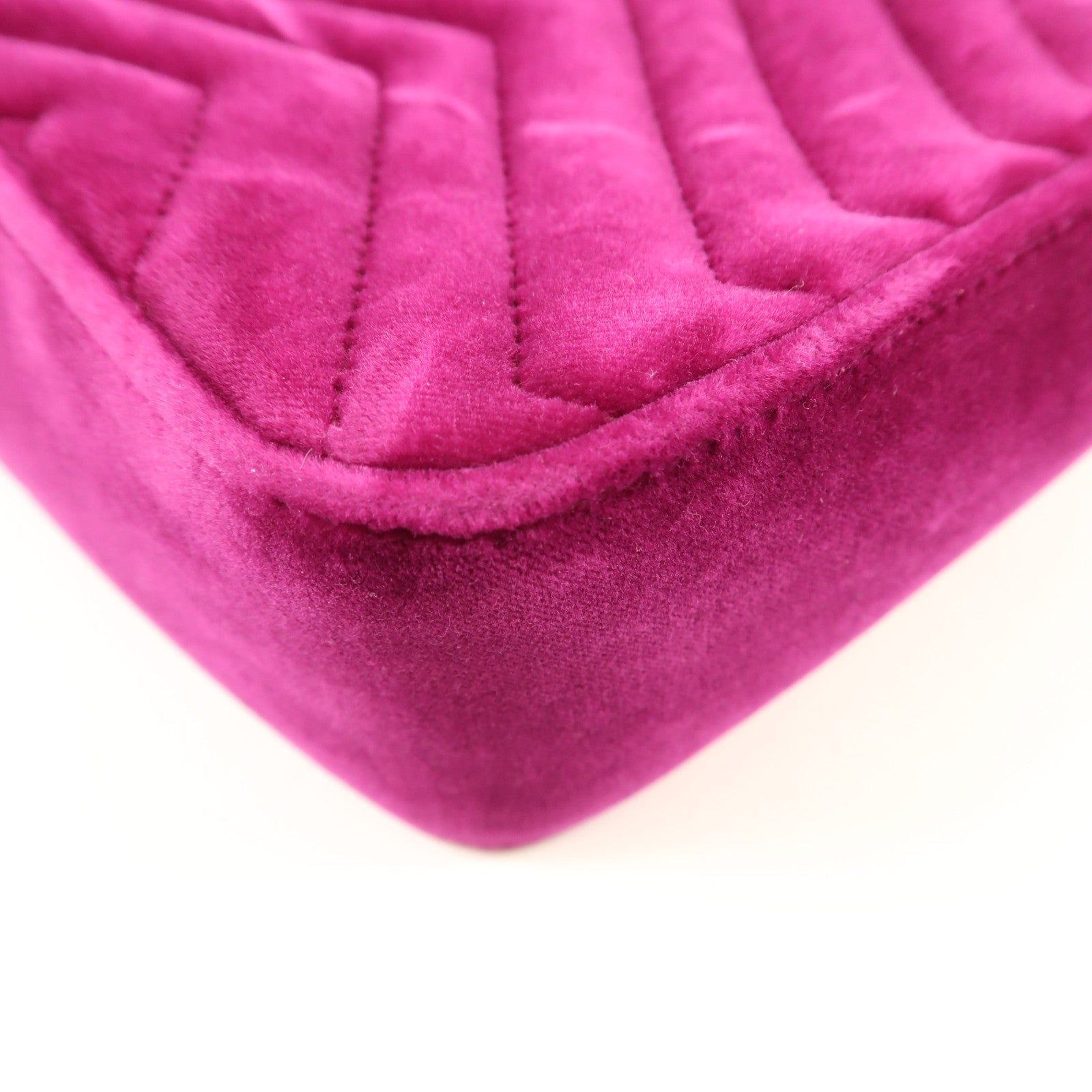 GUCCI GG GHW Marmont Chain Shoulder Bag Velvet 443497 Purple