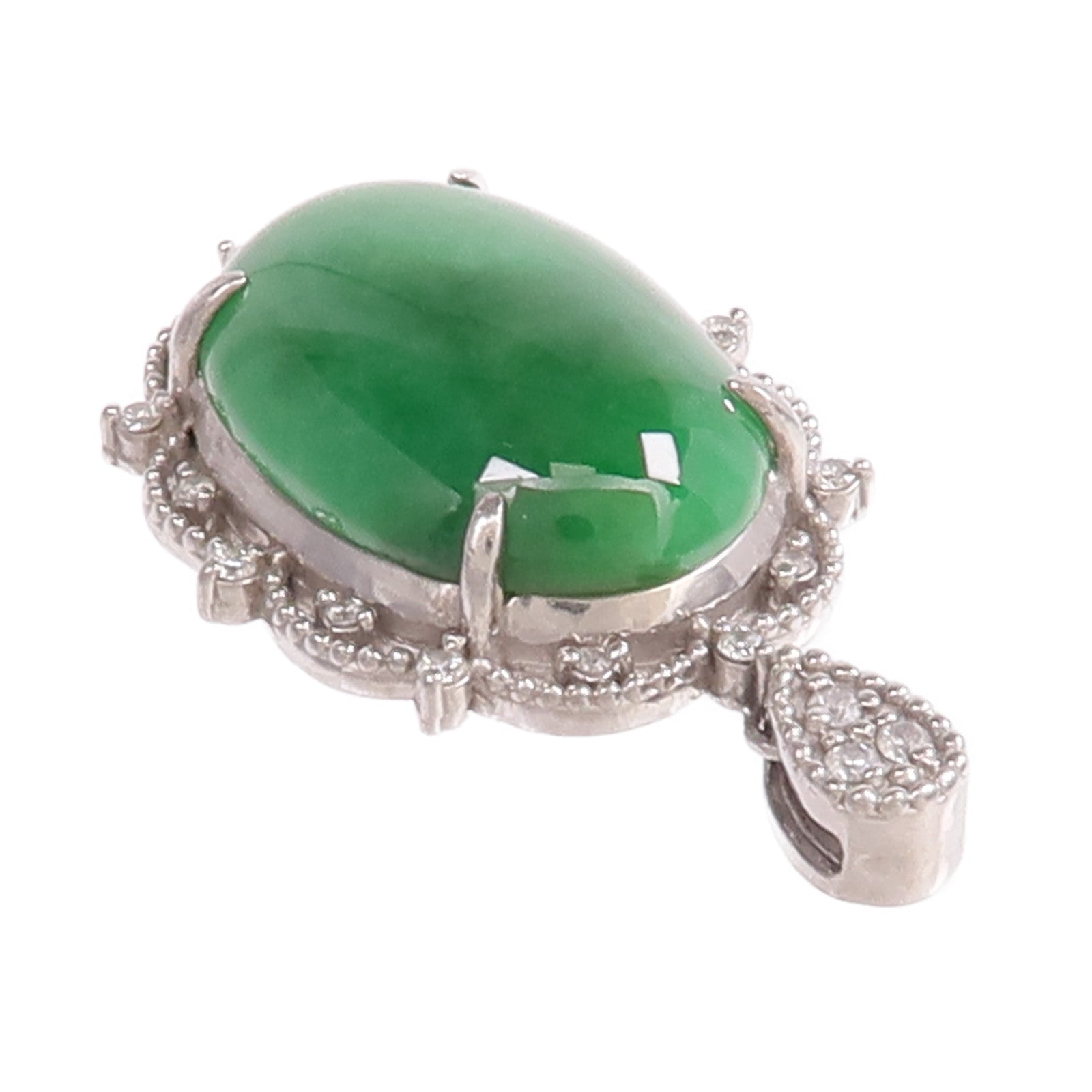 JEWELRY PT900鉑金Jade Diamond Pendant Top翡翠/鑽石吊墜