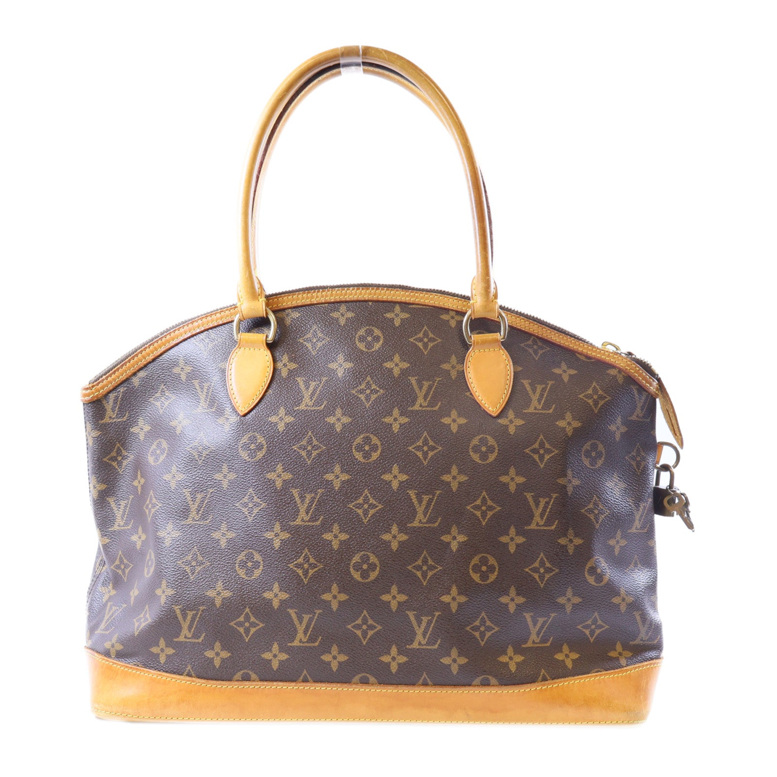 LOUIS VUITTON Monogram Lockit Horizontal金扣手挽袋棕色
