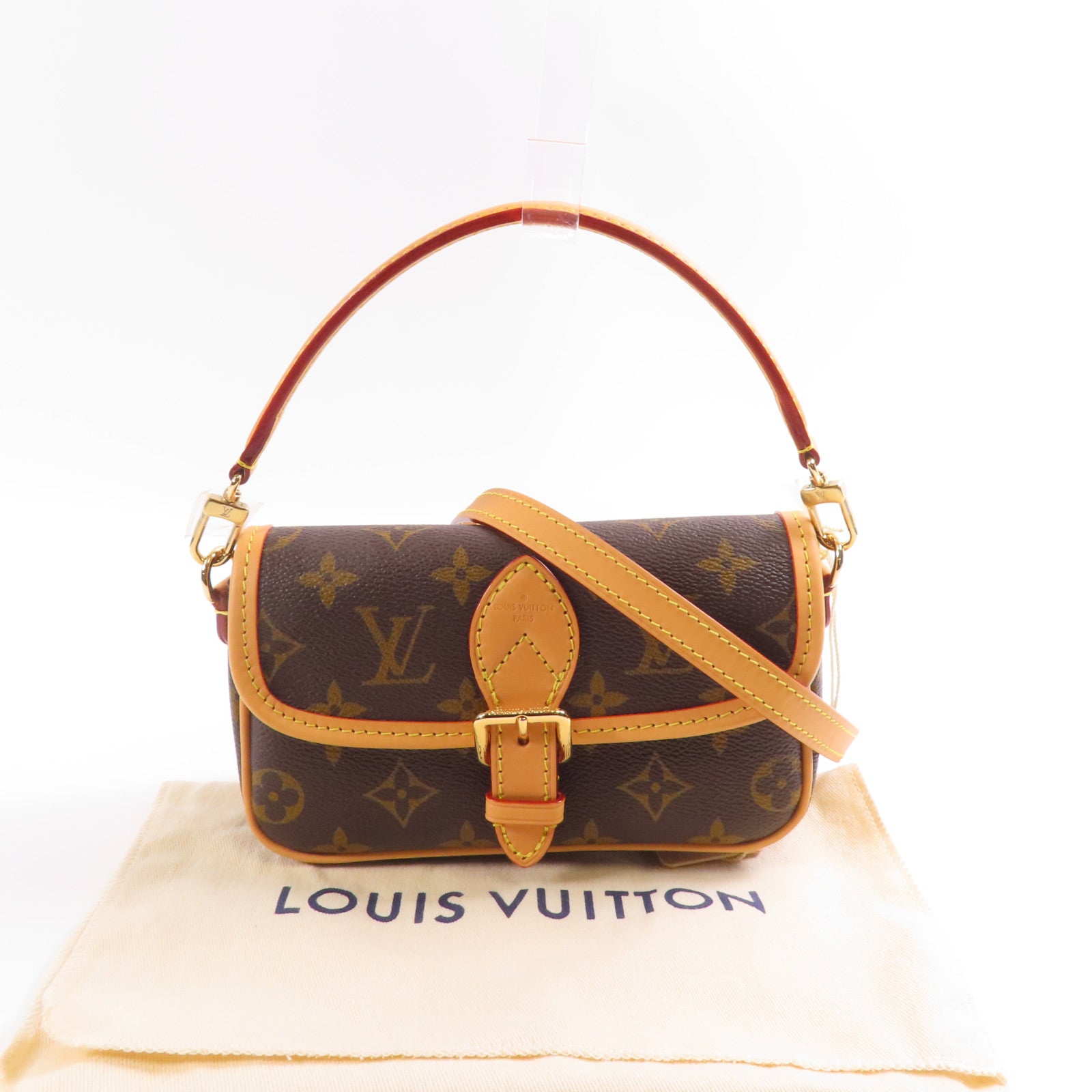 LOUIS VUITTON Monogram Nano Diane金扣手挽肩背兩用袋