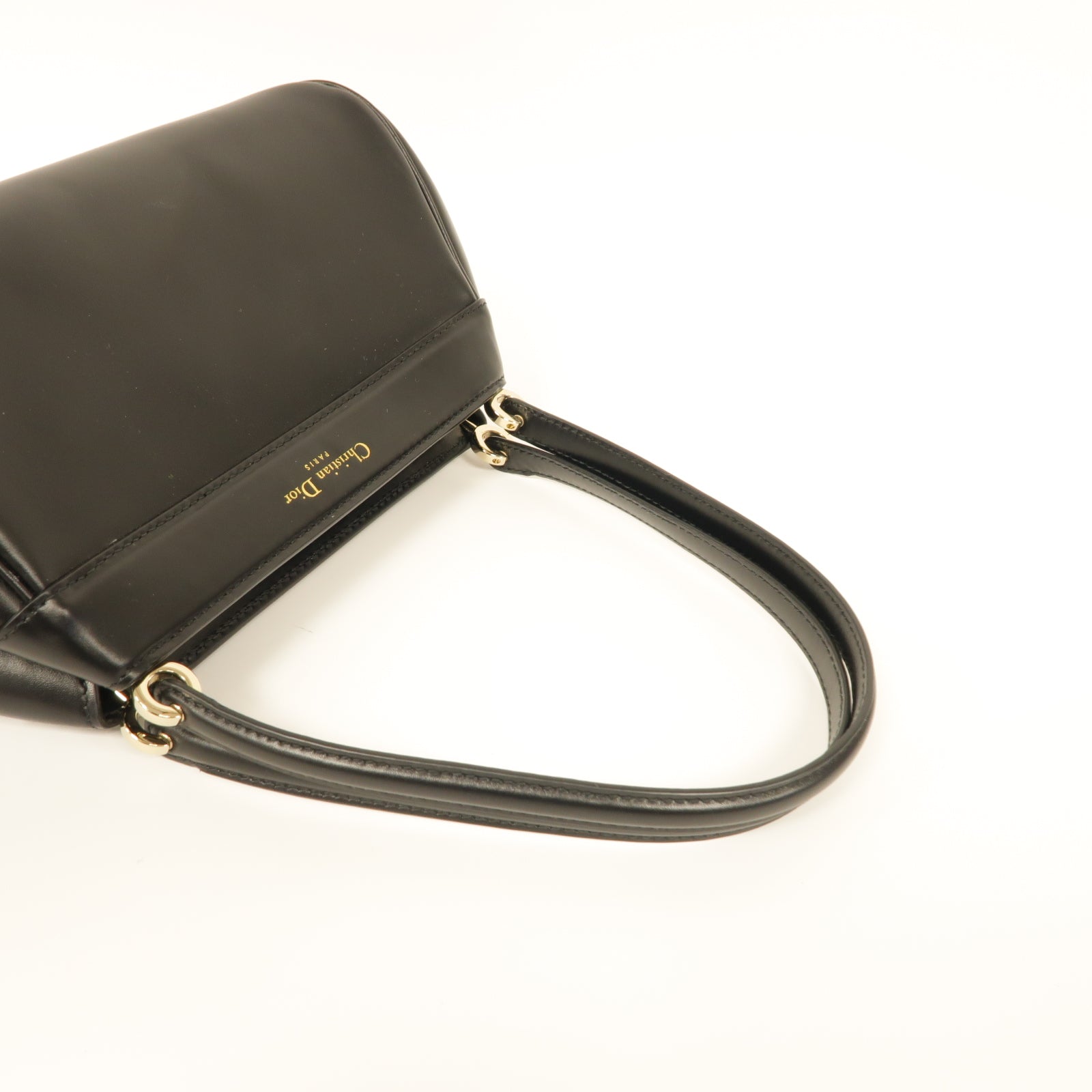 Dior 【激減優惠】牛皮皮革Small Key Bag金扣手挽袋黒色