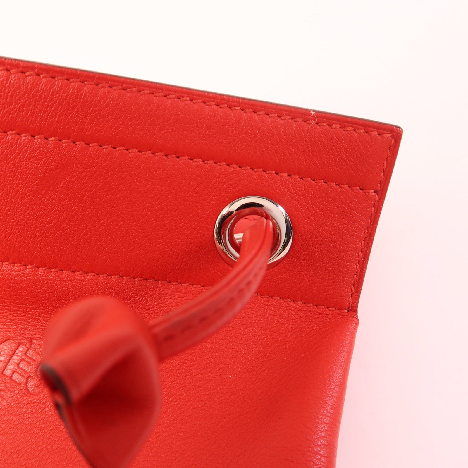 HERMES Swift皮革Aline Mini銀扣肩背袋Rouge Indien