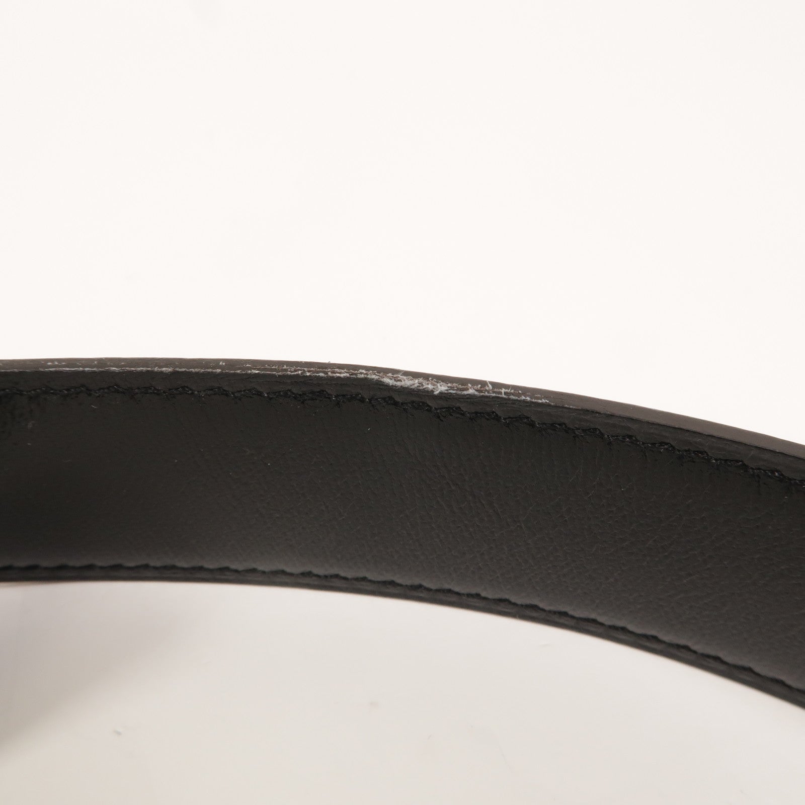 HERMES Togo/Box皮革H Belt 90cm皮帶Etain/Noir