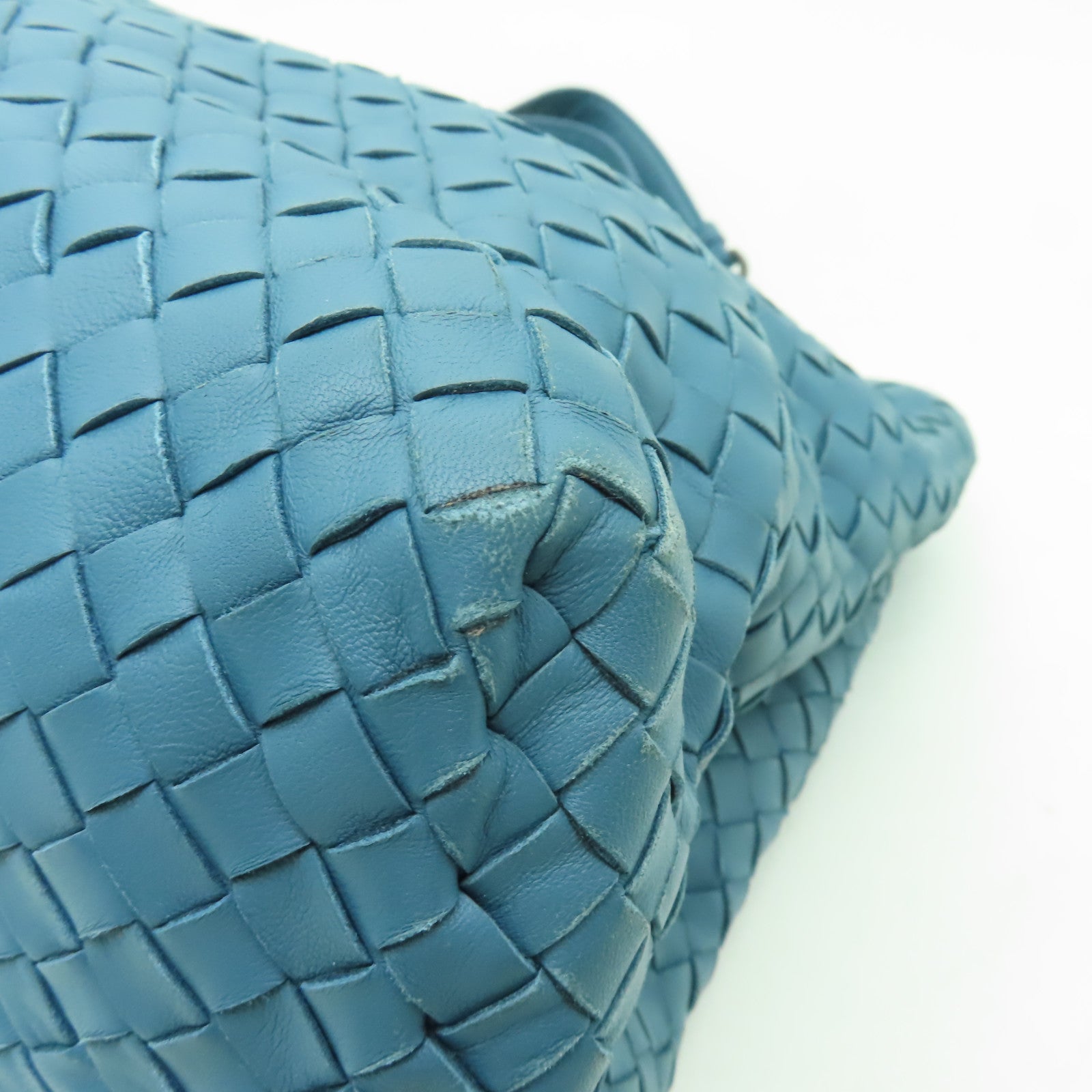 BOTTEGA VENETA 【清倉大減價】羊皮皮革Shoulder Bag鏈帶肩背袋藍色