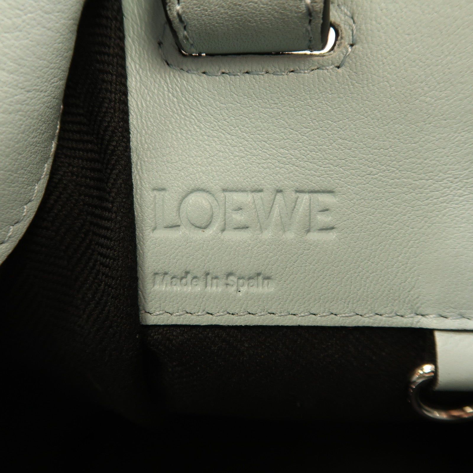 LOEWE 牛皮皮革Hammock Bag銀扣手挽肩背兩用袋