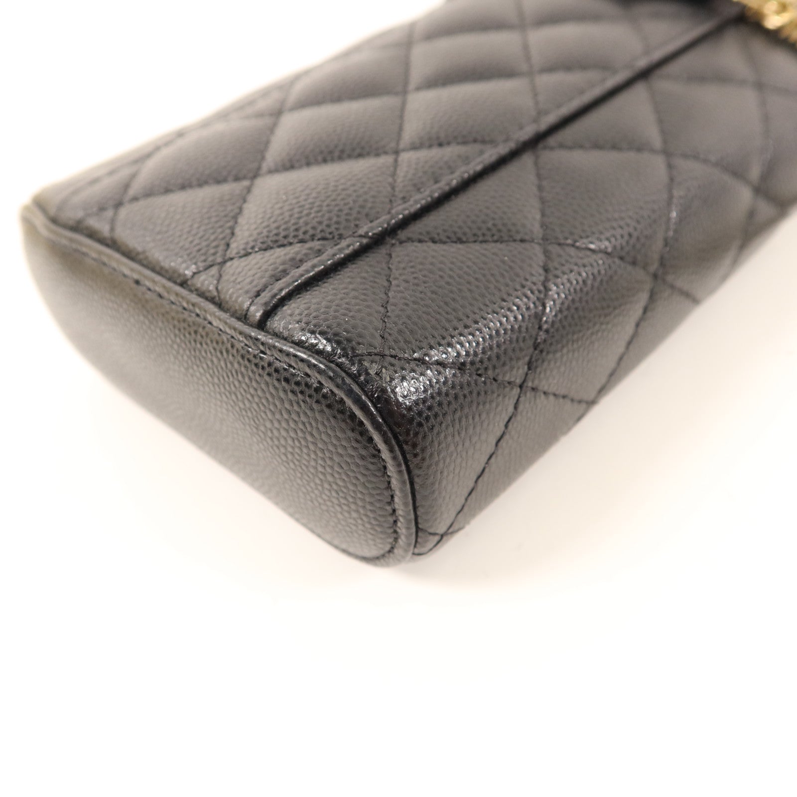 CHANEL 牛皮皮革Phone Case With Chain金扣鏈帶肩背袋