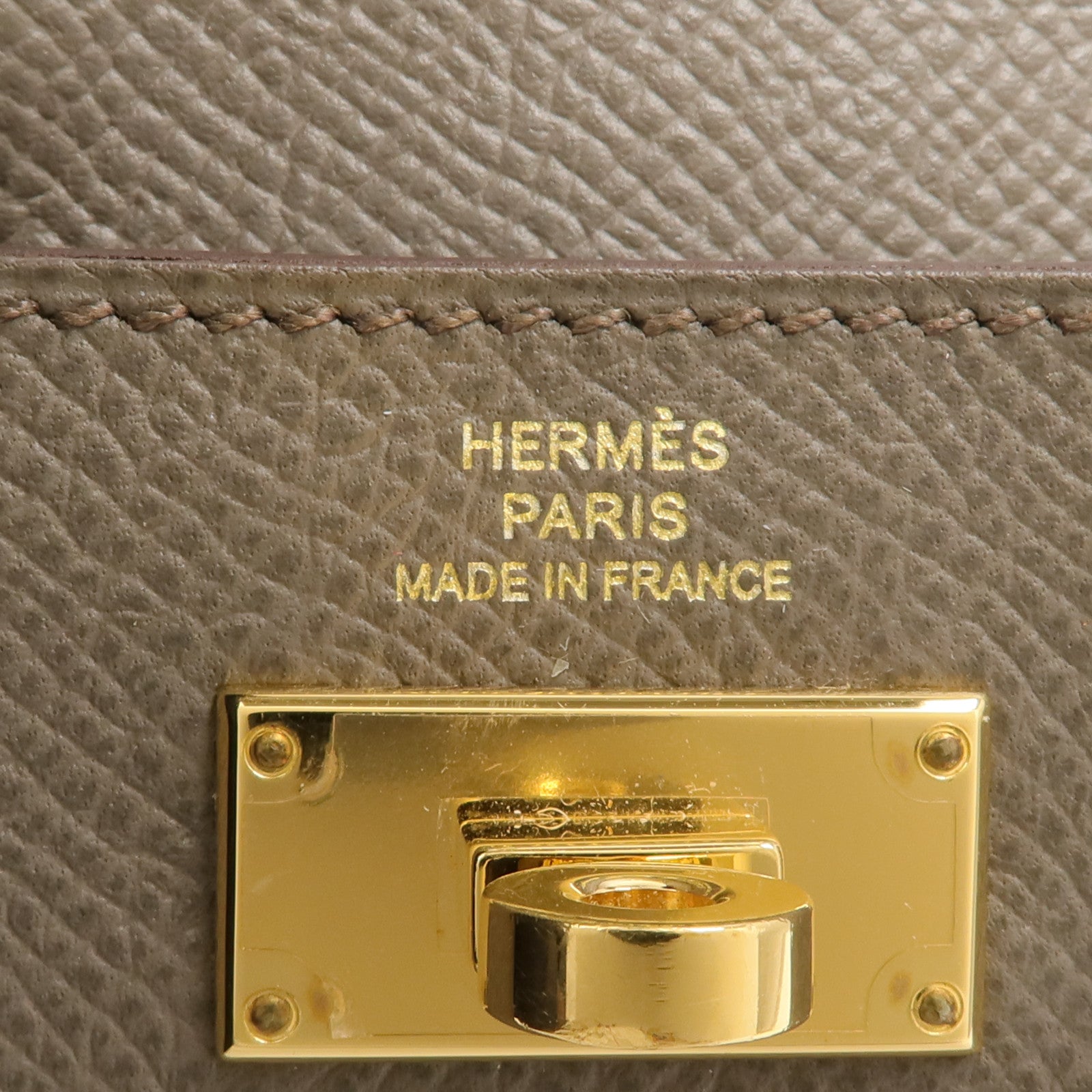 HERMES Epsom皮革Kelly Pocket零錢包Etoupe