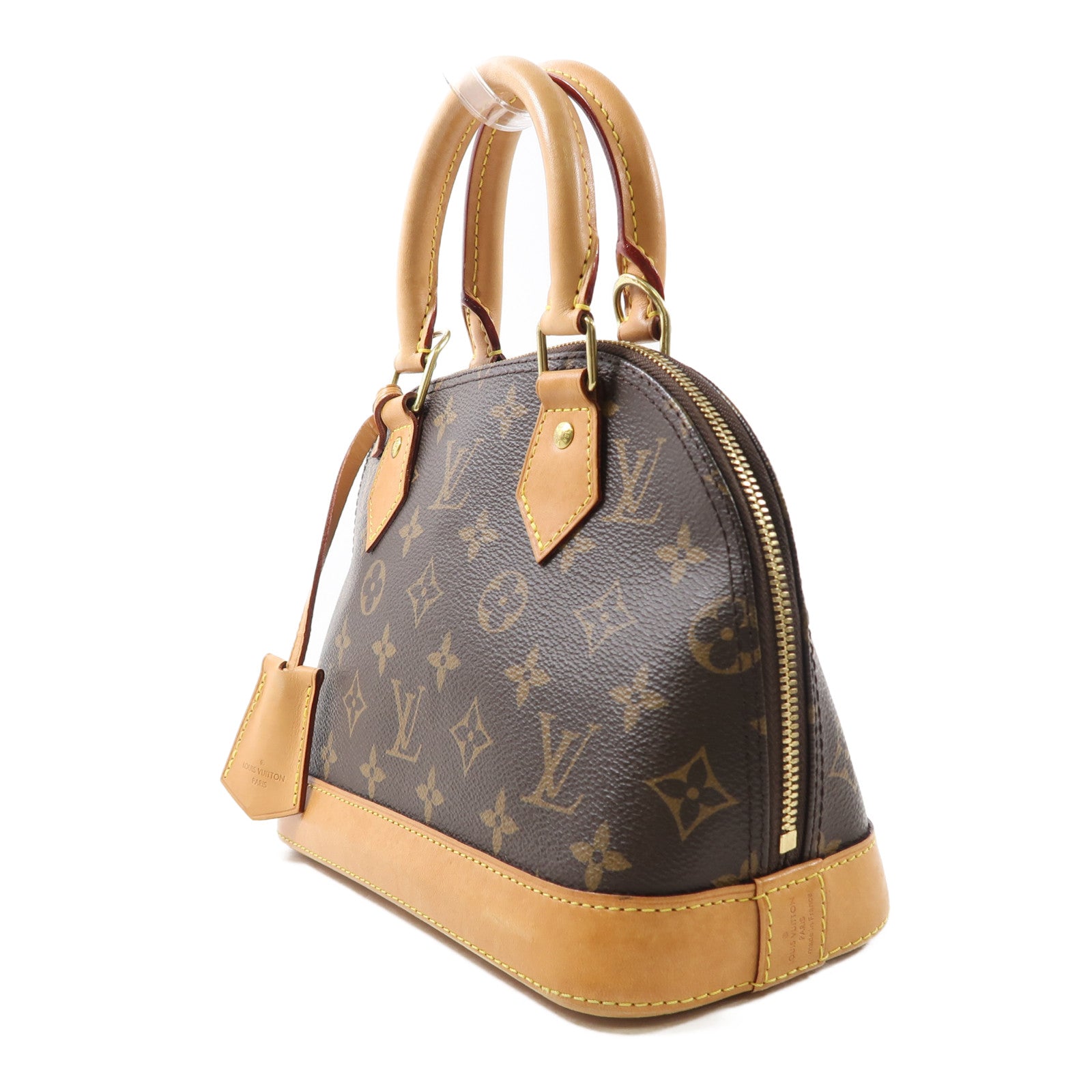 LOUIS VUITTON Monogram Alma BB金扣手挽肩背兩用袋棕色