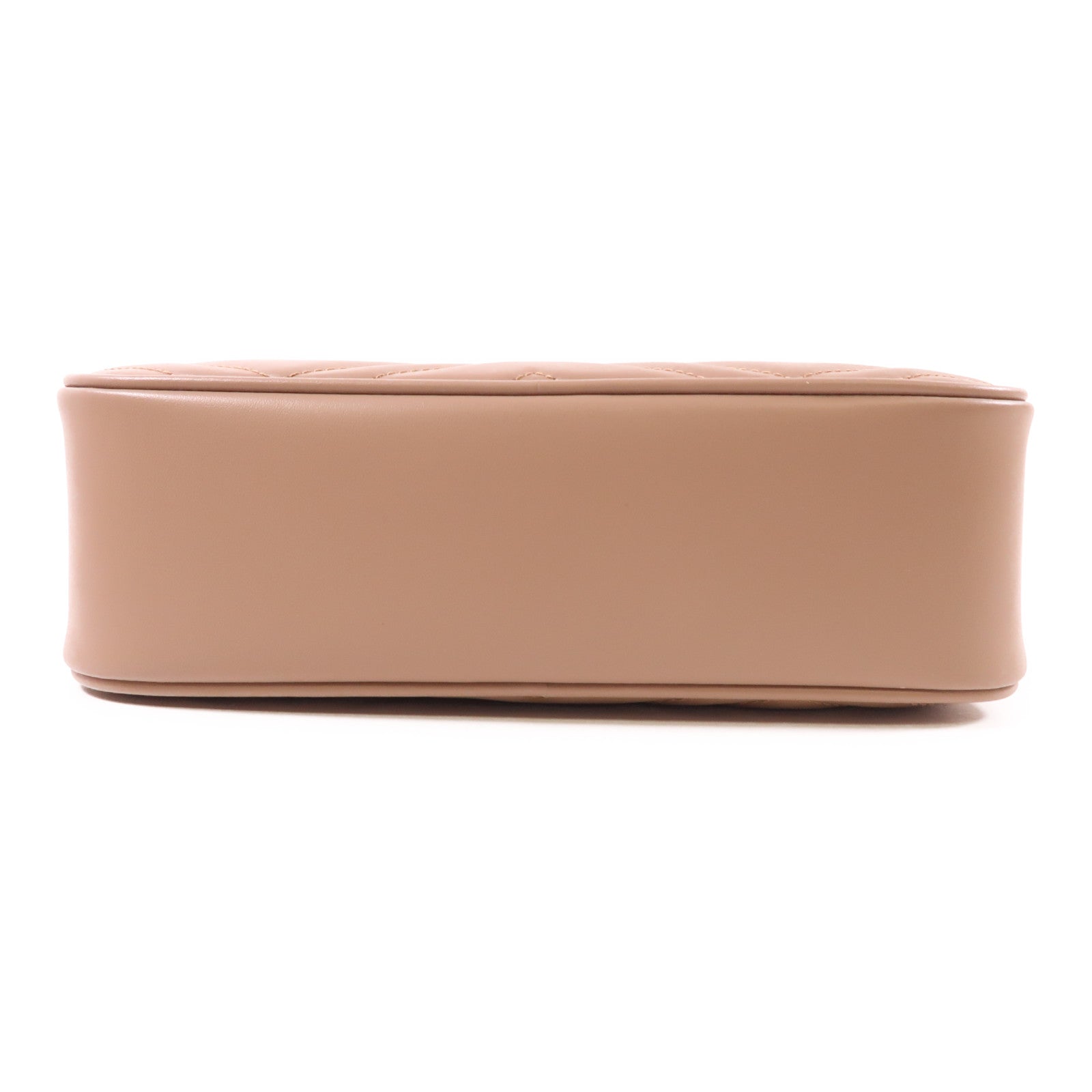 GUCCI GHW GG Marmont Shoulder Bag 447632 DTD1T Calfskin Leather Pink Beige