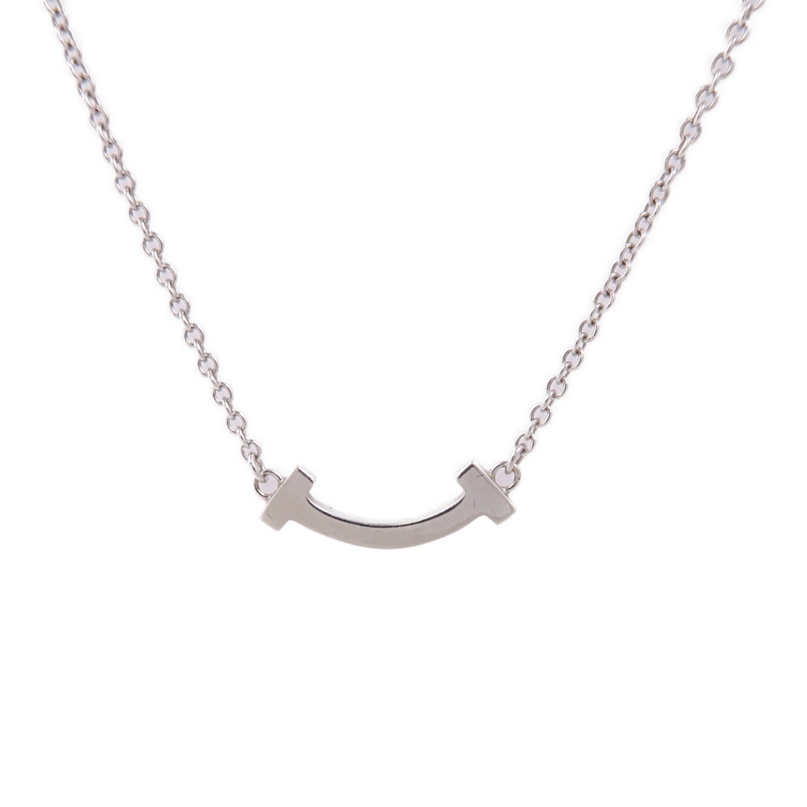 TIFFANY＆CO 【激減優惠】18K白金T Smile Necklace項鍊