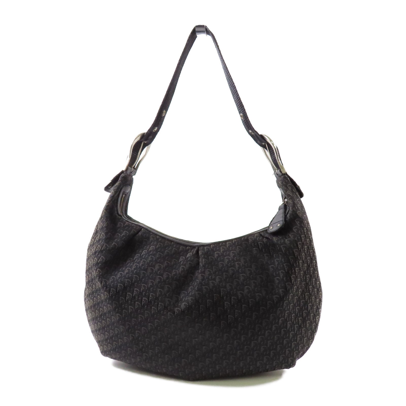 Dior 帆布Shoulder Bag銀扣肩背袋黑色