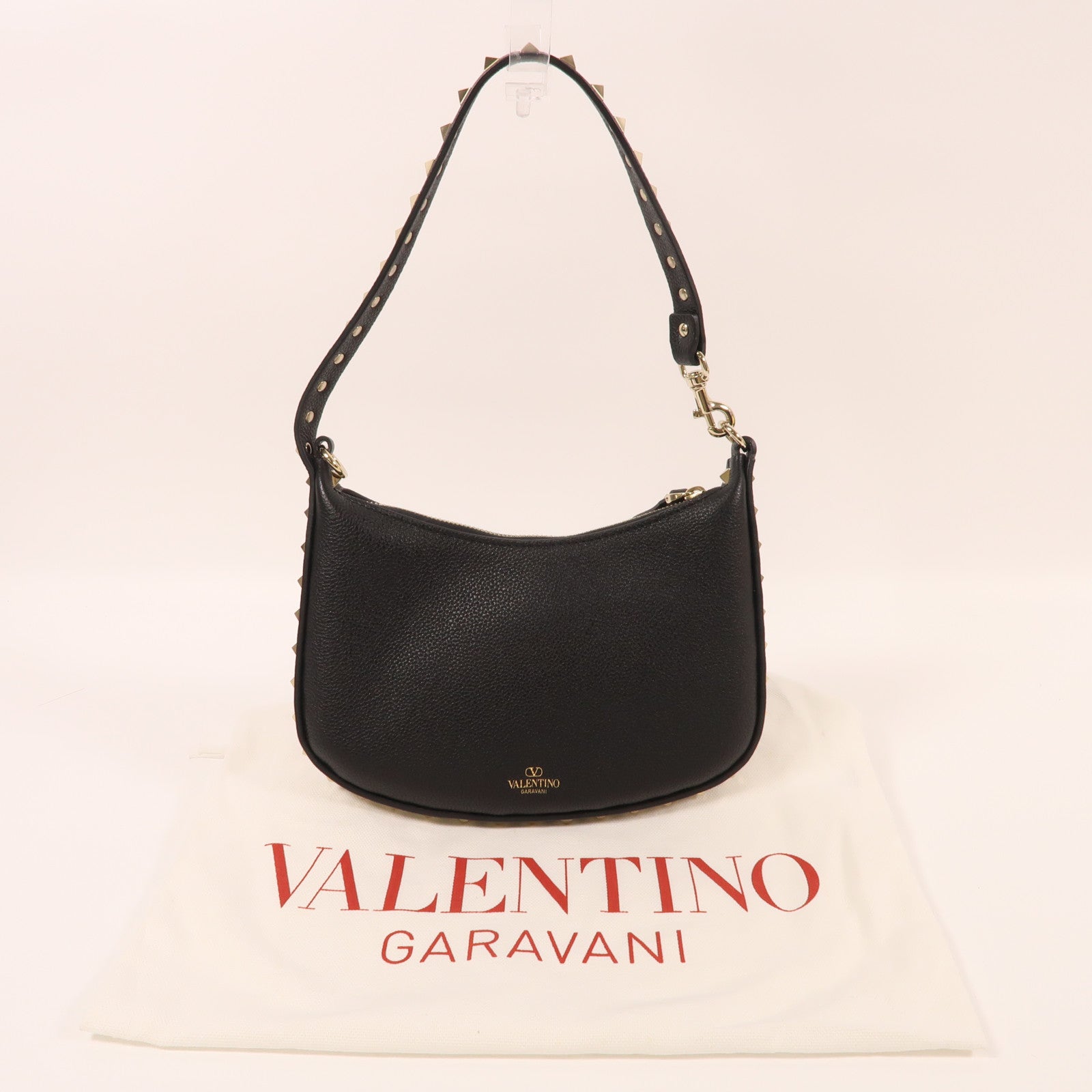 Valentino 牛皮皮革Shoulder Bag金扣肩背袋
