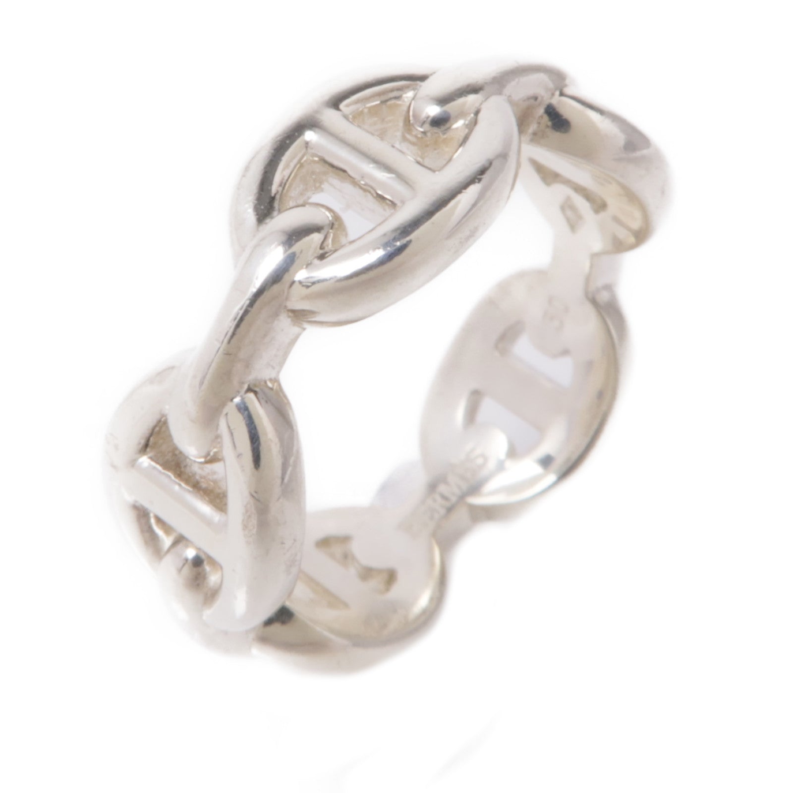 HERMES 925純銀Chaine D'ancre Enchainee Ring戒指Hermes#50/US#5.25