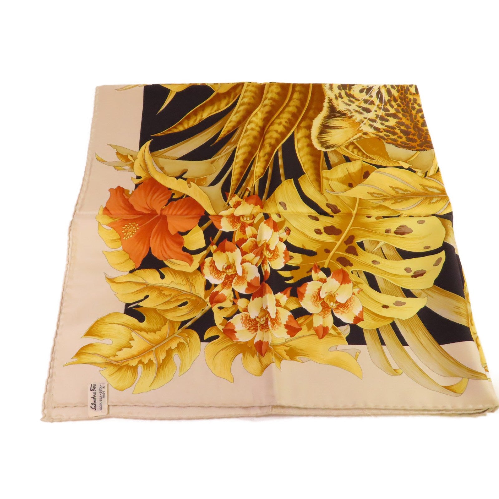 Salvatore Ferragamo 絲質Scarf絲巾啡色/金色/黑色/彩色
