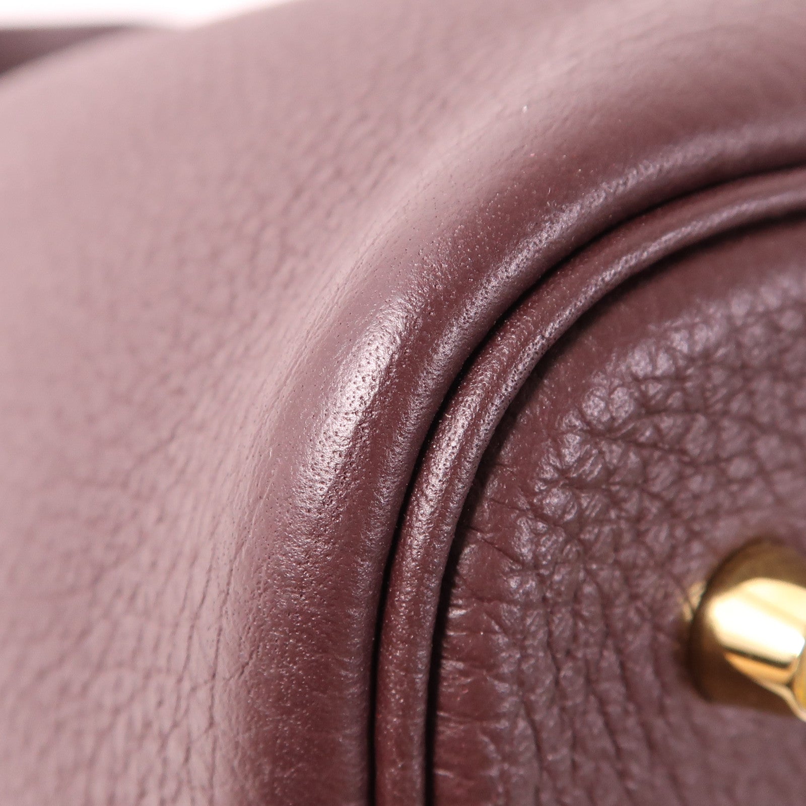 HERMES Clemence皮革Picotin MM金扣手挽袋Rouge Sellier