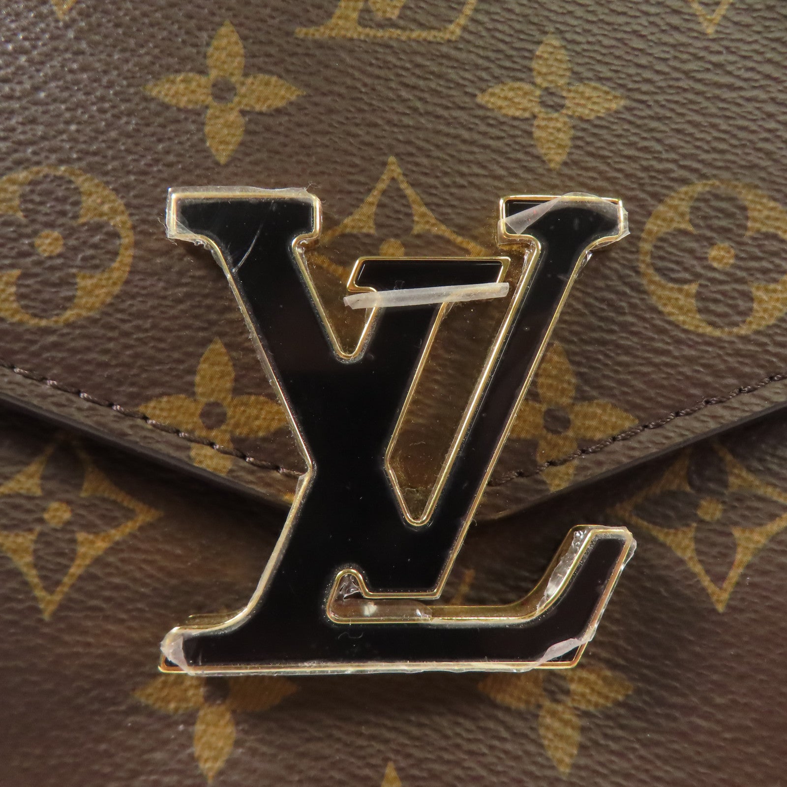 LOUIS VUITTON Monogram Passy金扣肩背袋棕色