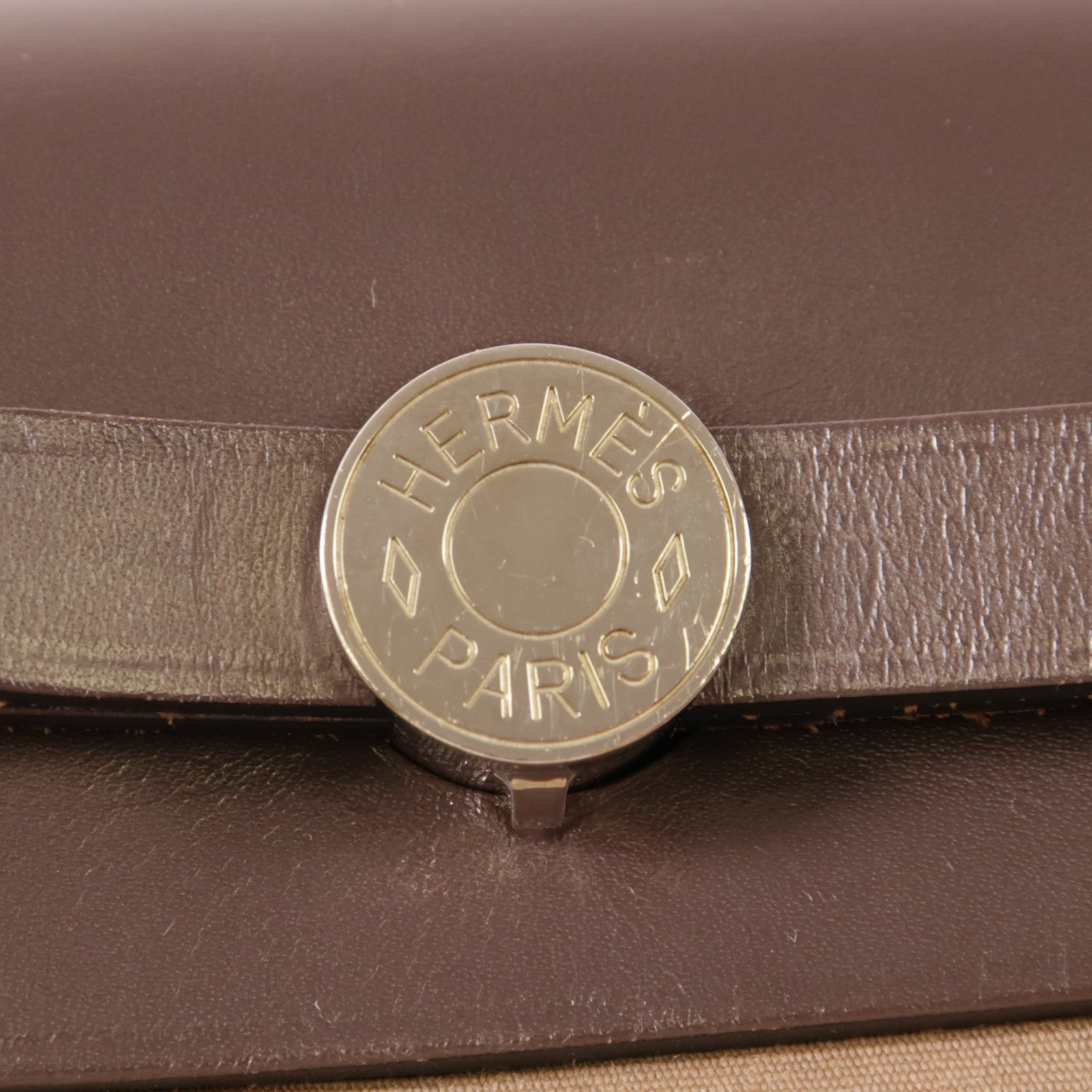 HERMES 帆布Herbag PM銀扣手挽肩背兩用袋