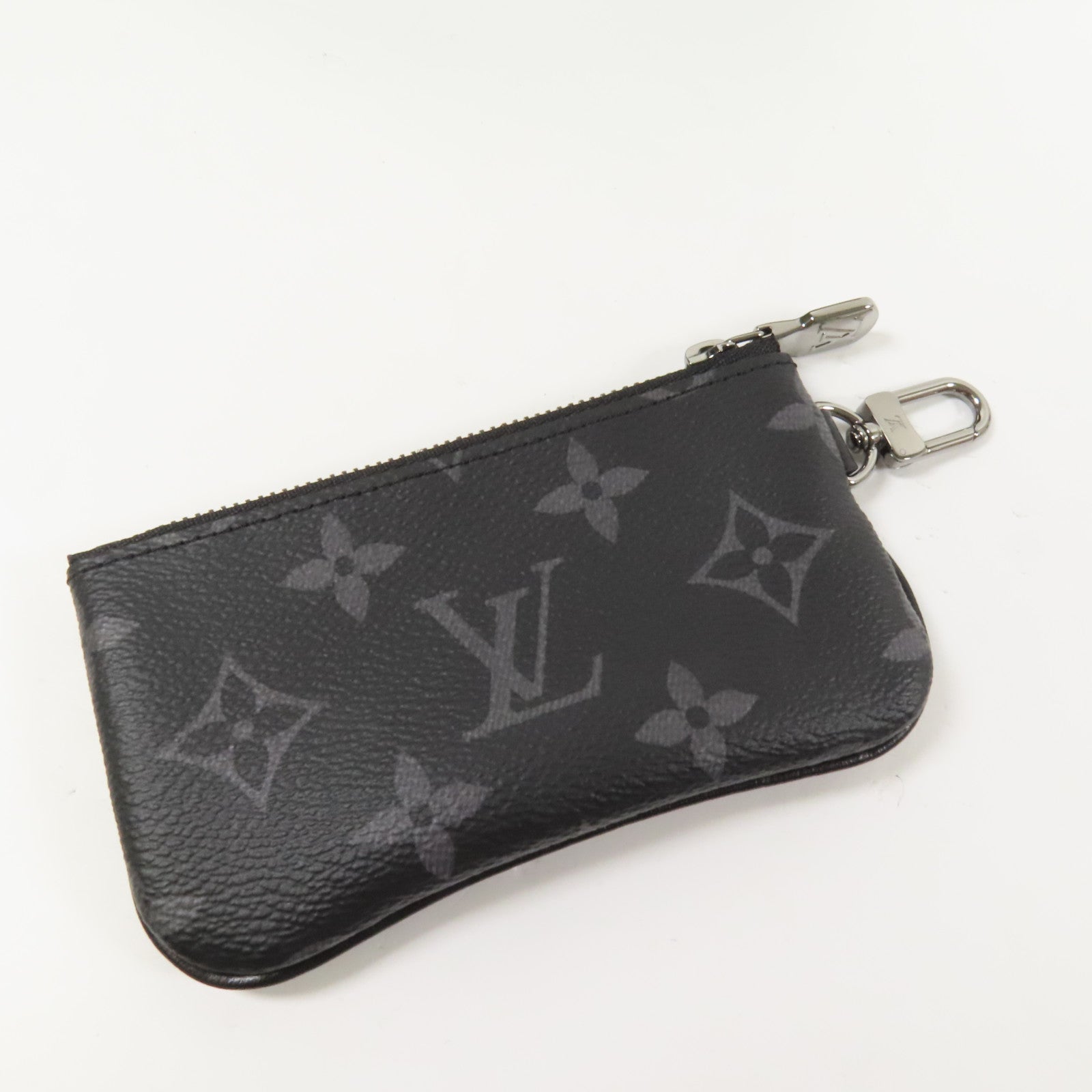 LOUIS VUITTON Monogram Eclipse Reverse Trio Messenger銀扣肩背袋灰色