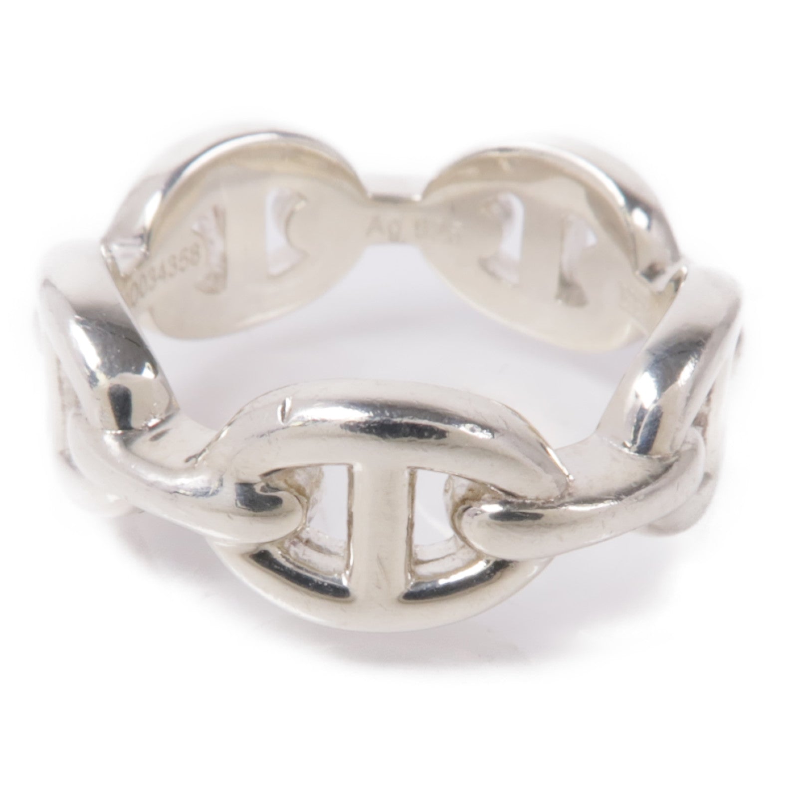 HERMES 925純銀Chaine D'ancre Enchainee Ring戒指Hermes#50/US#5.25