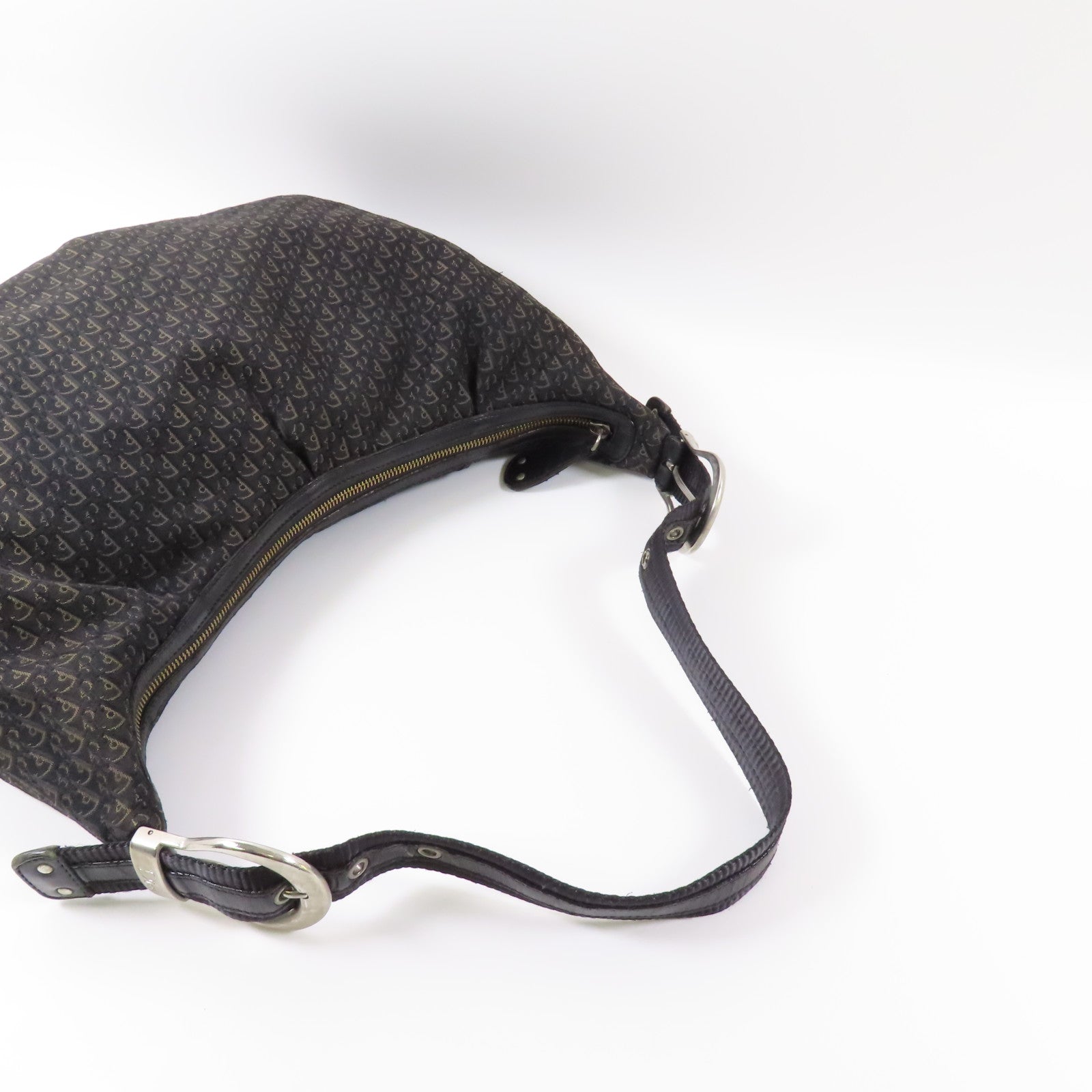 Dior 帆布Shoulder Bag銀扣肩背袋黑色