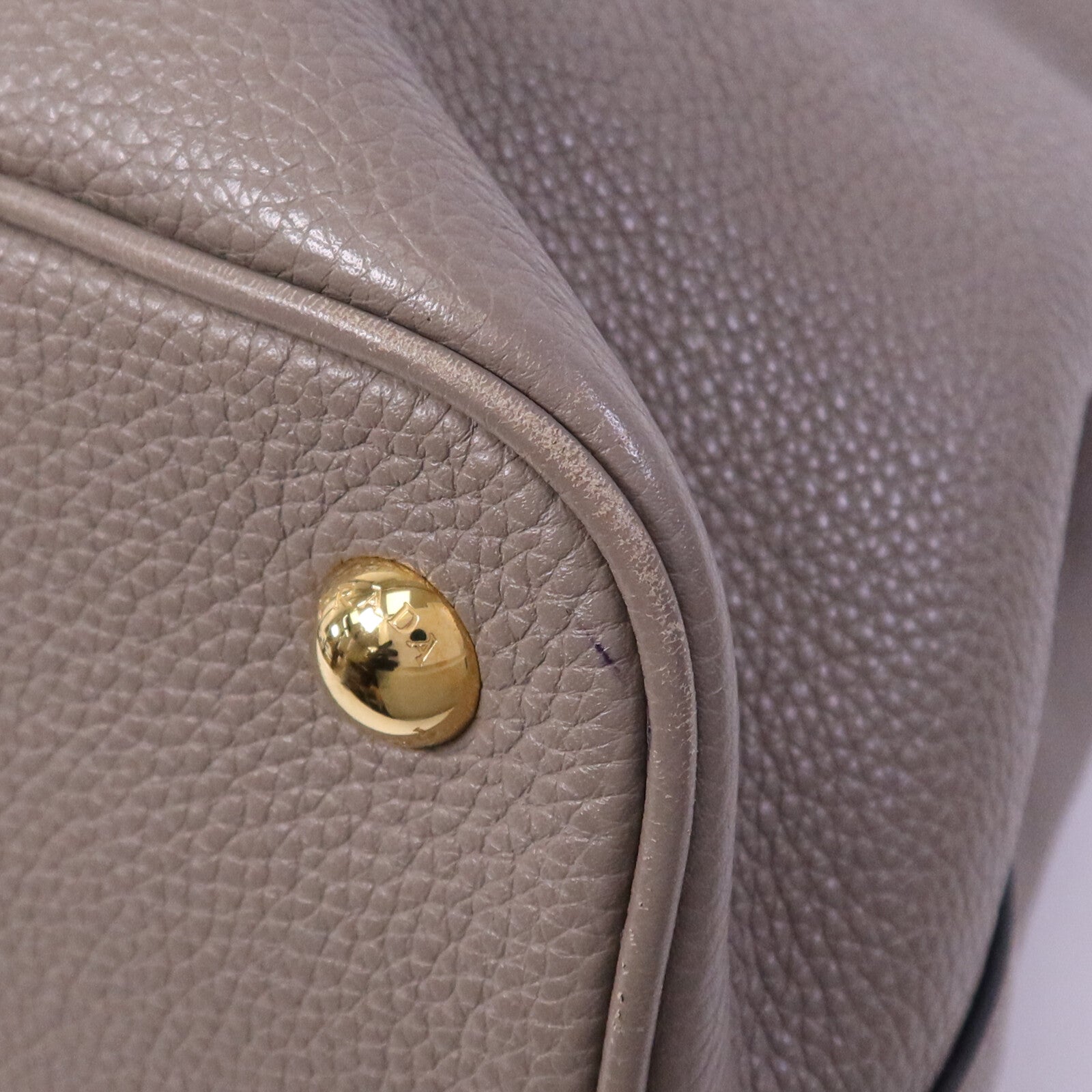 PRADA 牛皮皮革Vitello Daino金扣手挽肩背兩用袋
