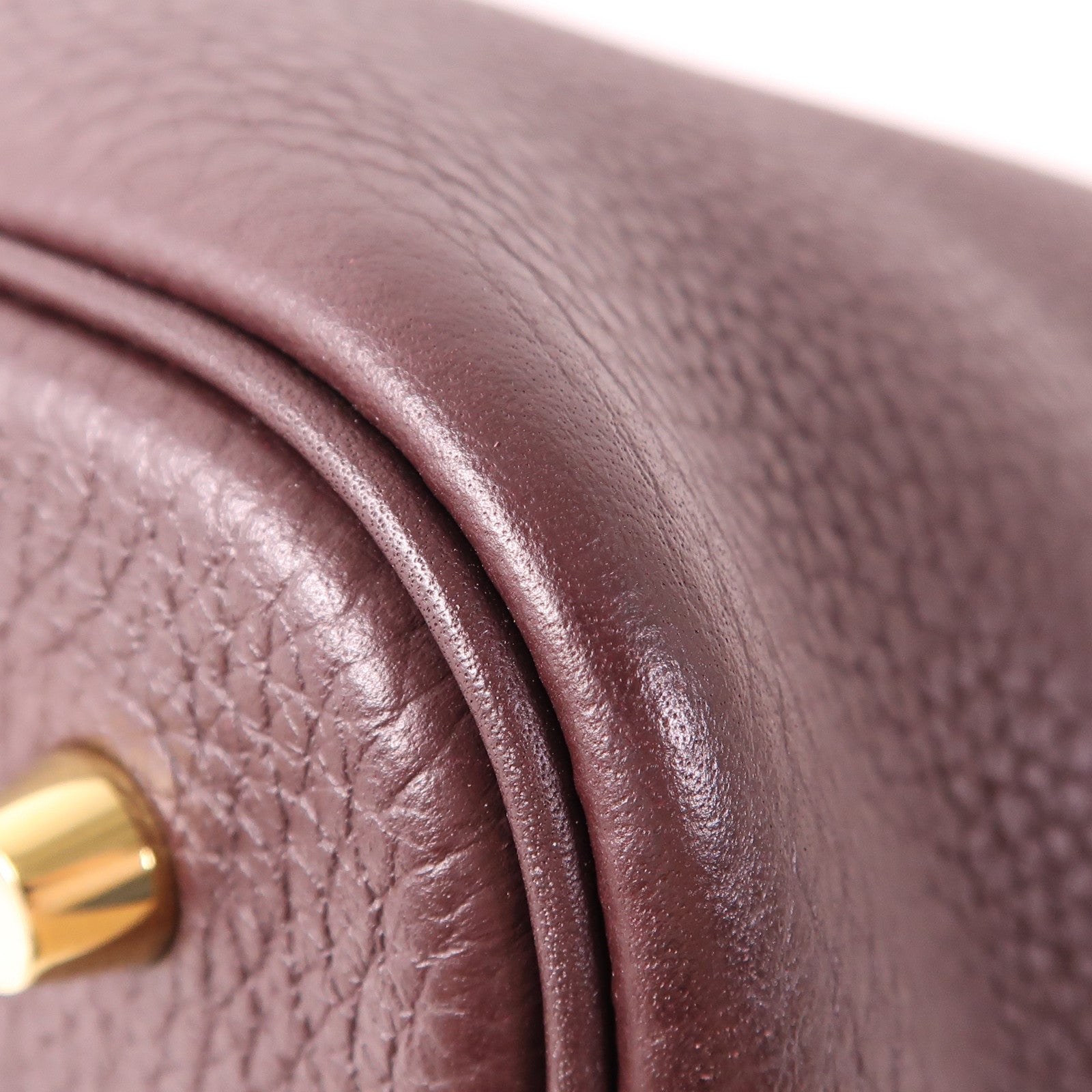 HERMES GHW Picotin MM Hand Bag Clemence Leather Rouge Sellier