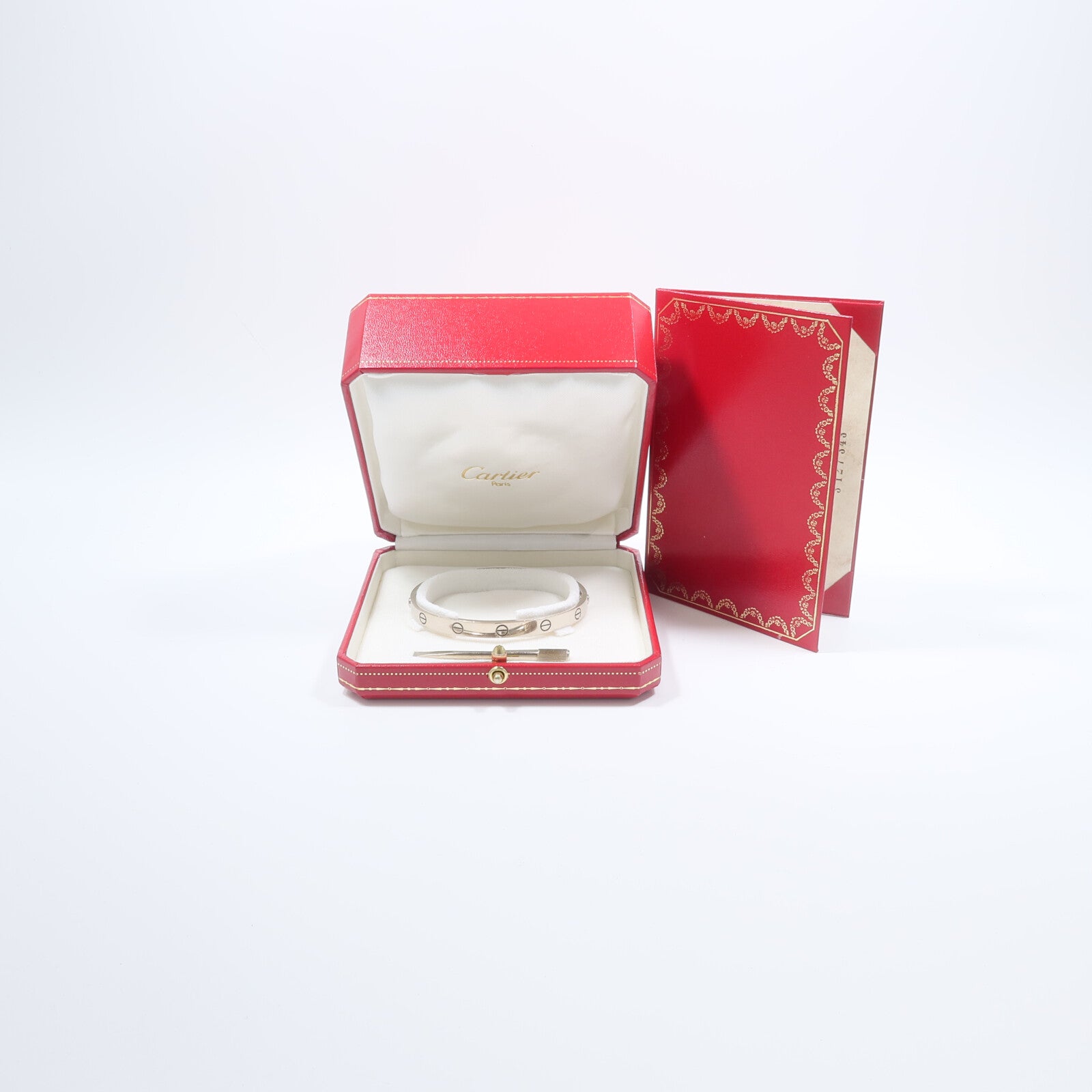 CARTIER 18K白金Love Bracelet手鐲