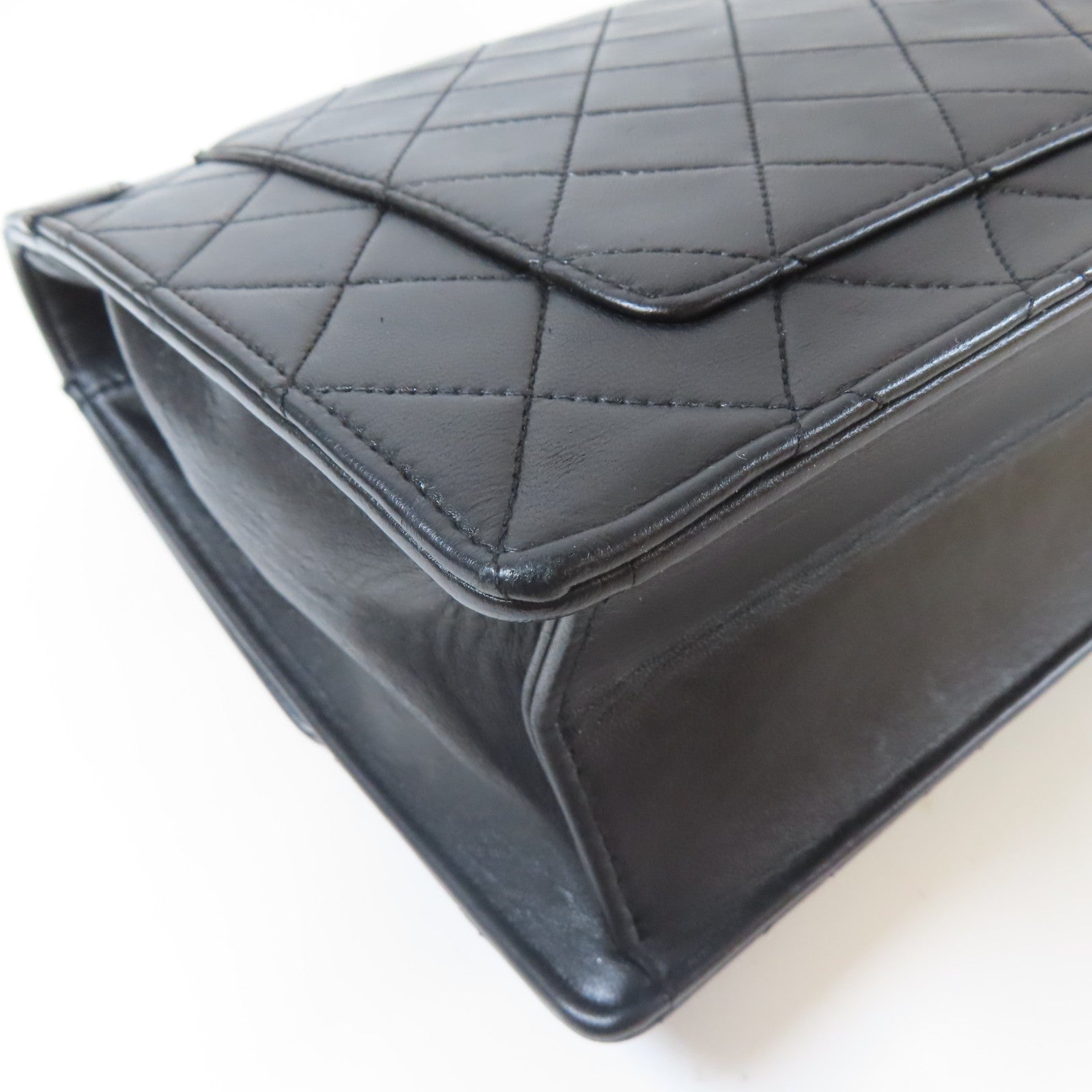 CHANEL 【激減優惠】菱格牛皮皮革Vintage Clutch Bag金扣手拿包黑色