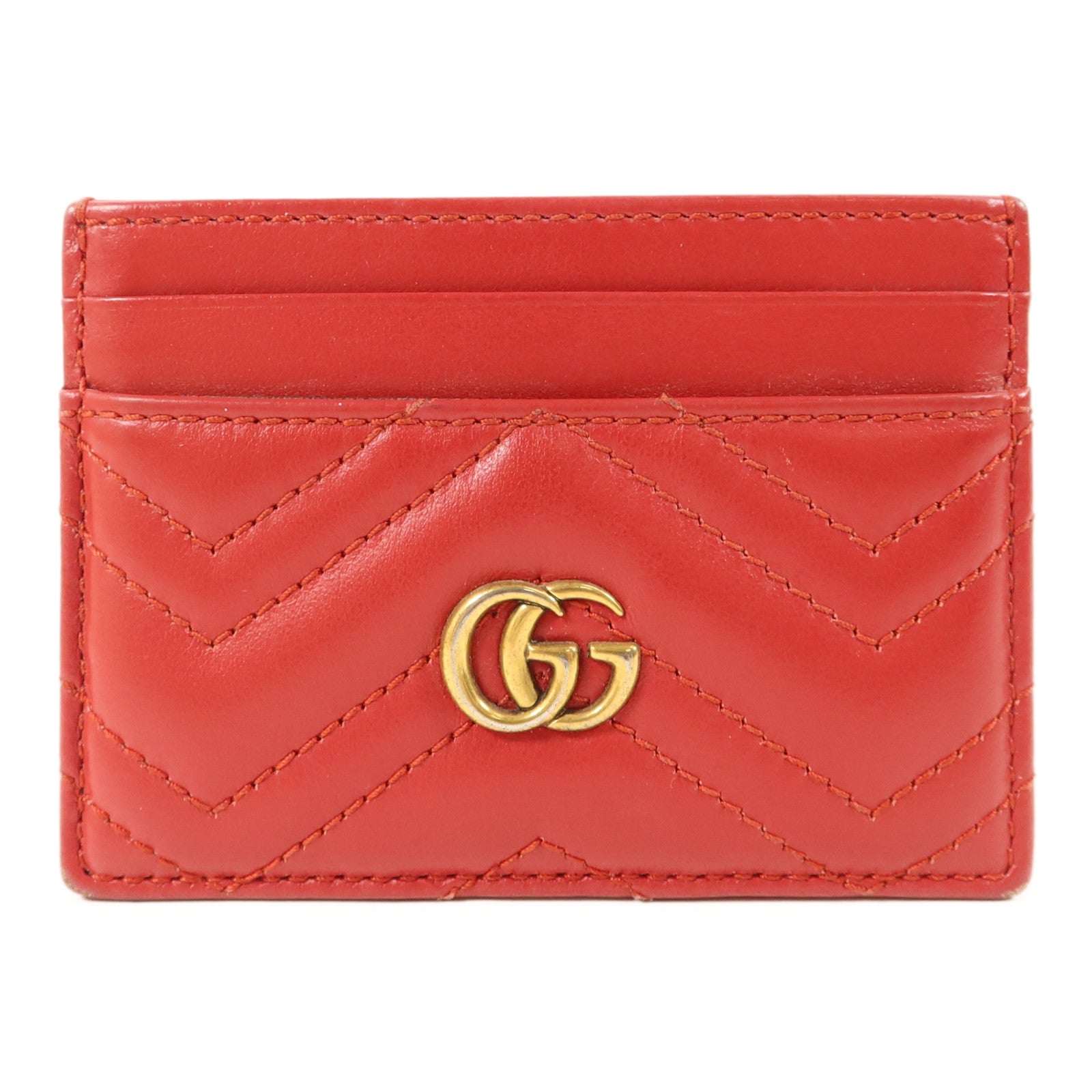 GUCCI 牛皮皮革Card Case金扣卡片套