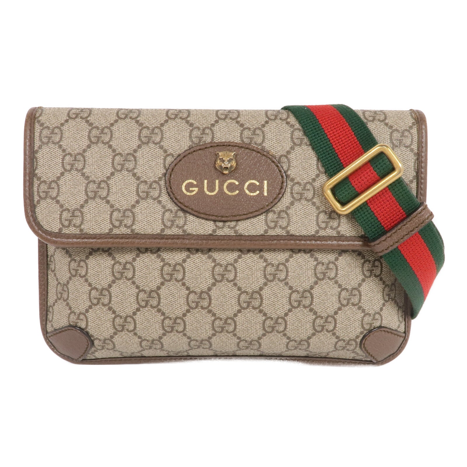 GUCCI 塗層帆布GG Supreme Waist Bag金扣腰包