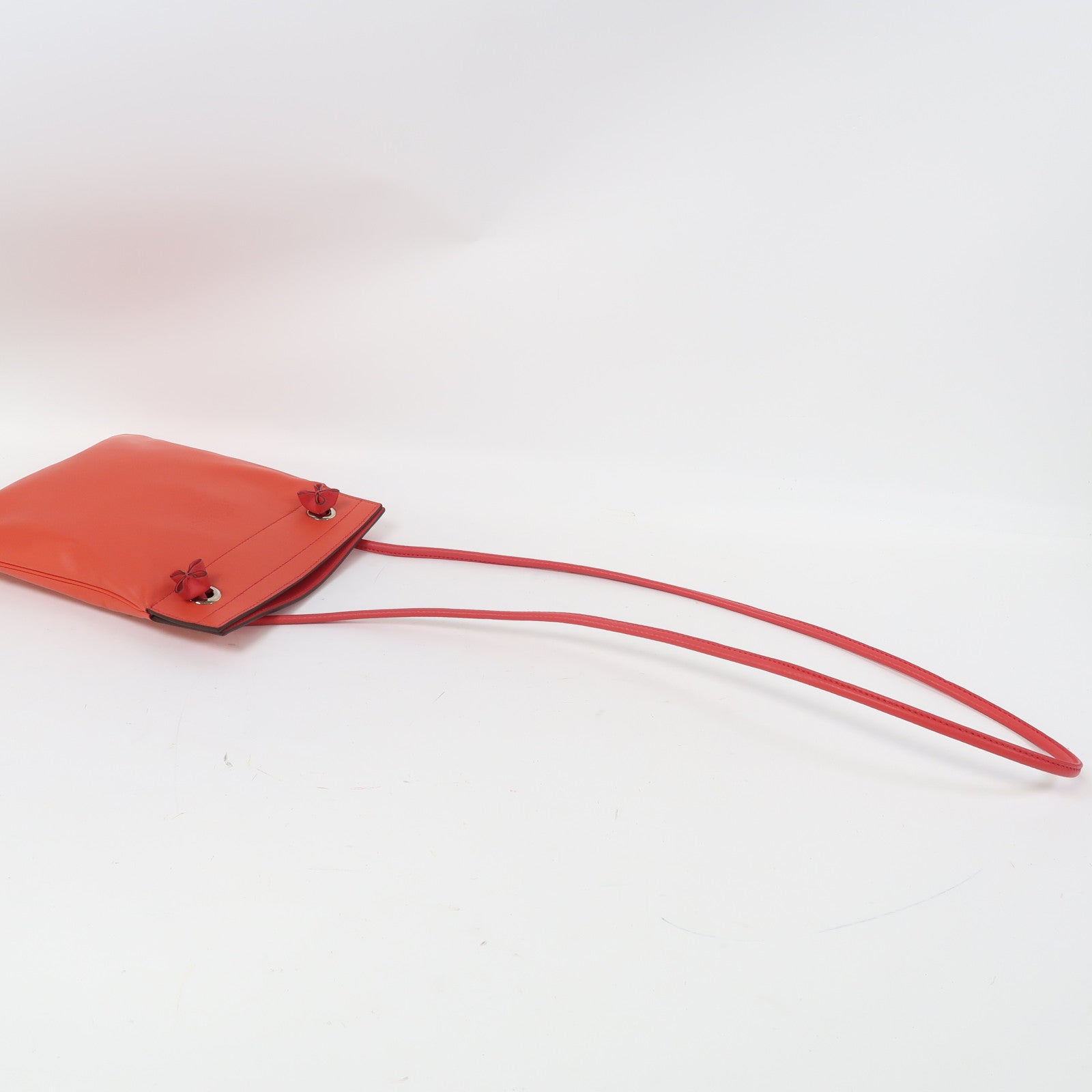 HERMES Swift皮革Aline Mini銀扣肩背袋印度紅色