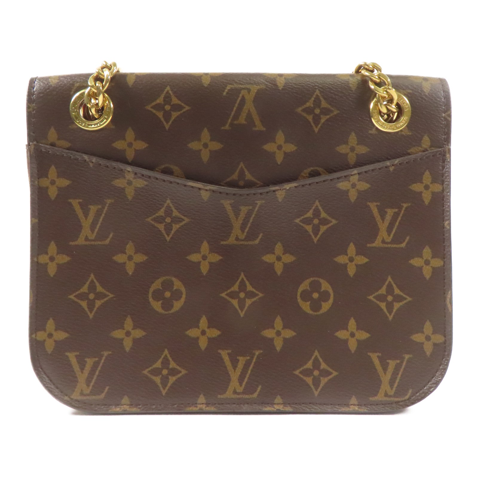 LOUIS VUITTON Monogram Passy金扣肩背袋棕色