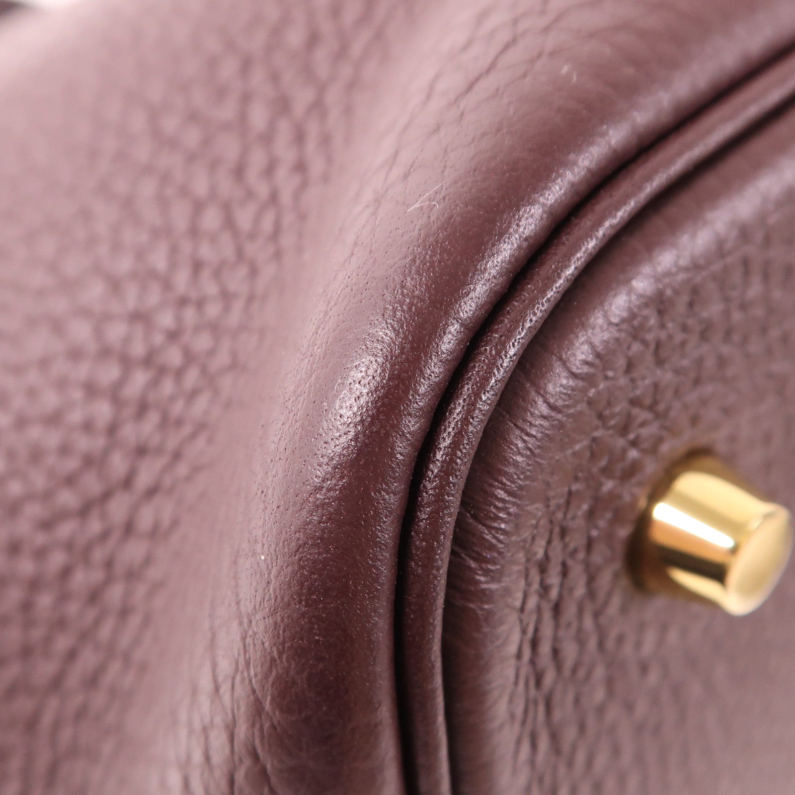 HERMES Clemence皮革Picotin MM金扣手挽袋Rouge Sellier