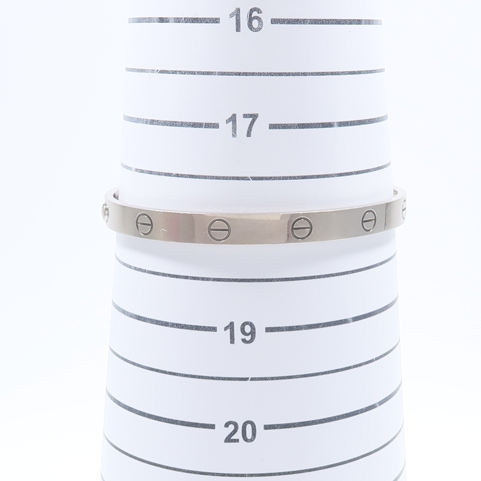 CARTIER 18K白金Love Bracelet手鐲