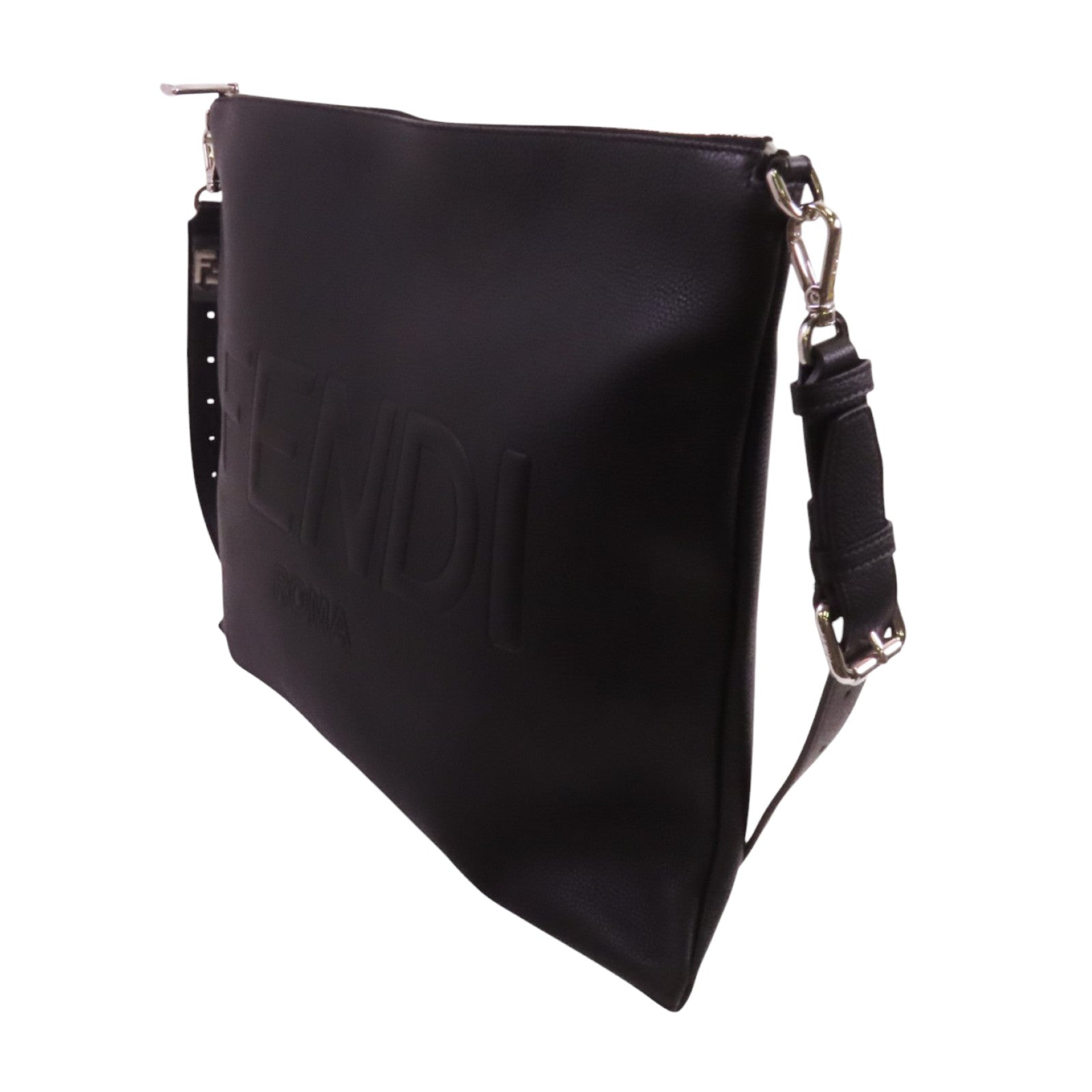 FENDI 牛皮皮革After Roma Pouch Shoulder銀扣肩背袋