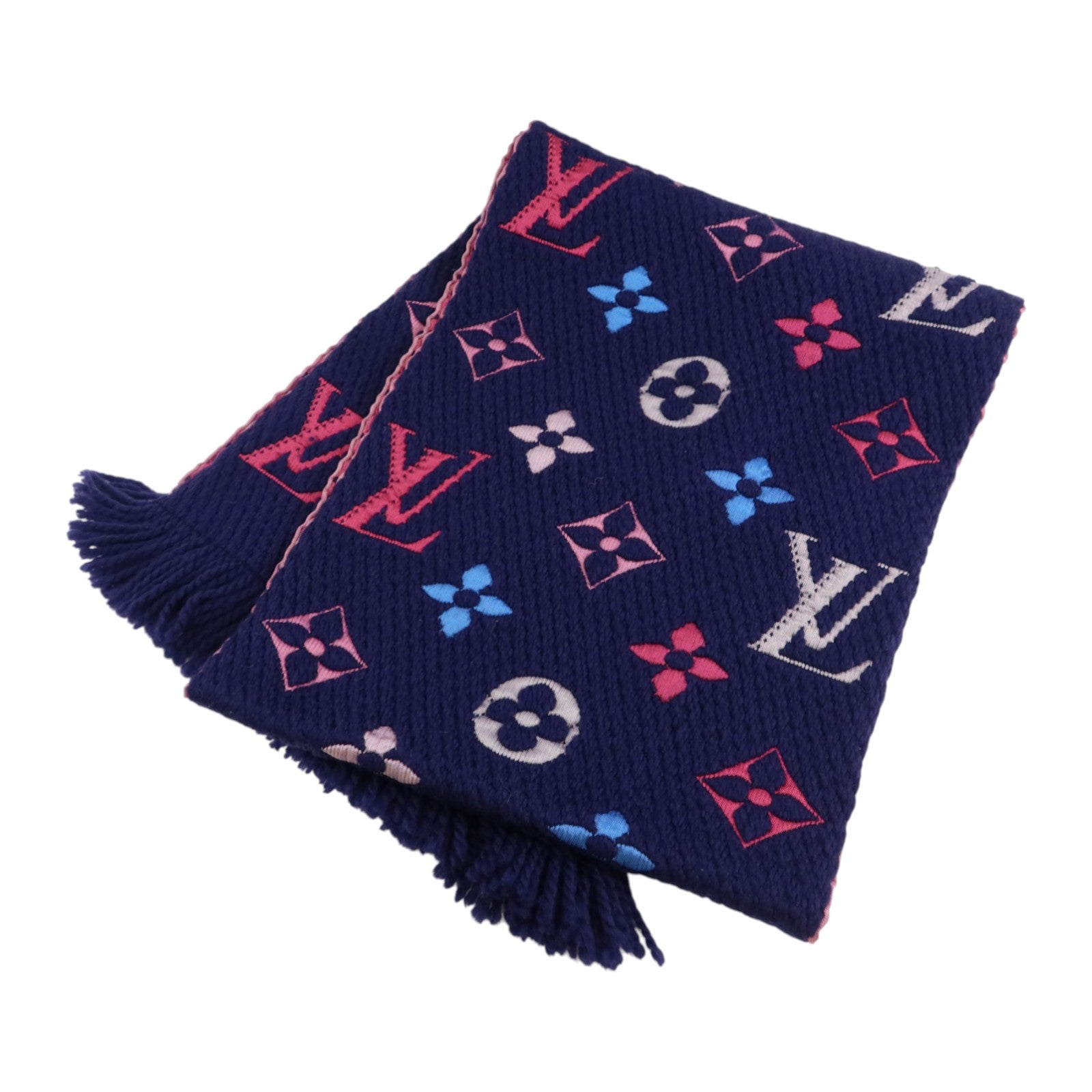 LOUIS VUITTON 羊毛/絲質Echarpe Logomania Rainbow Scarf圍巾