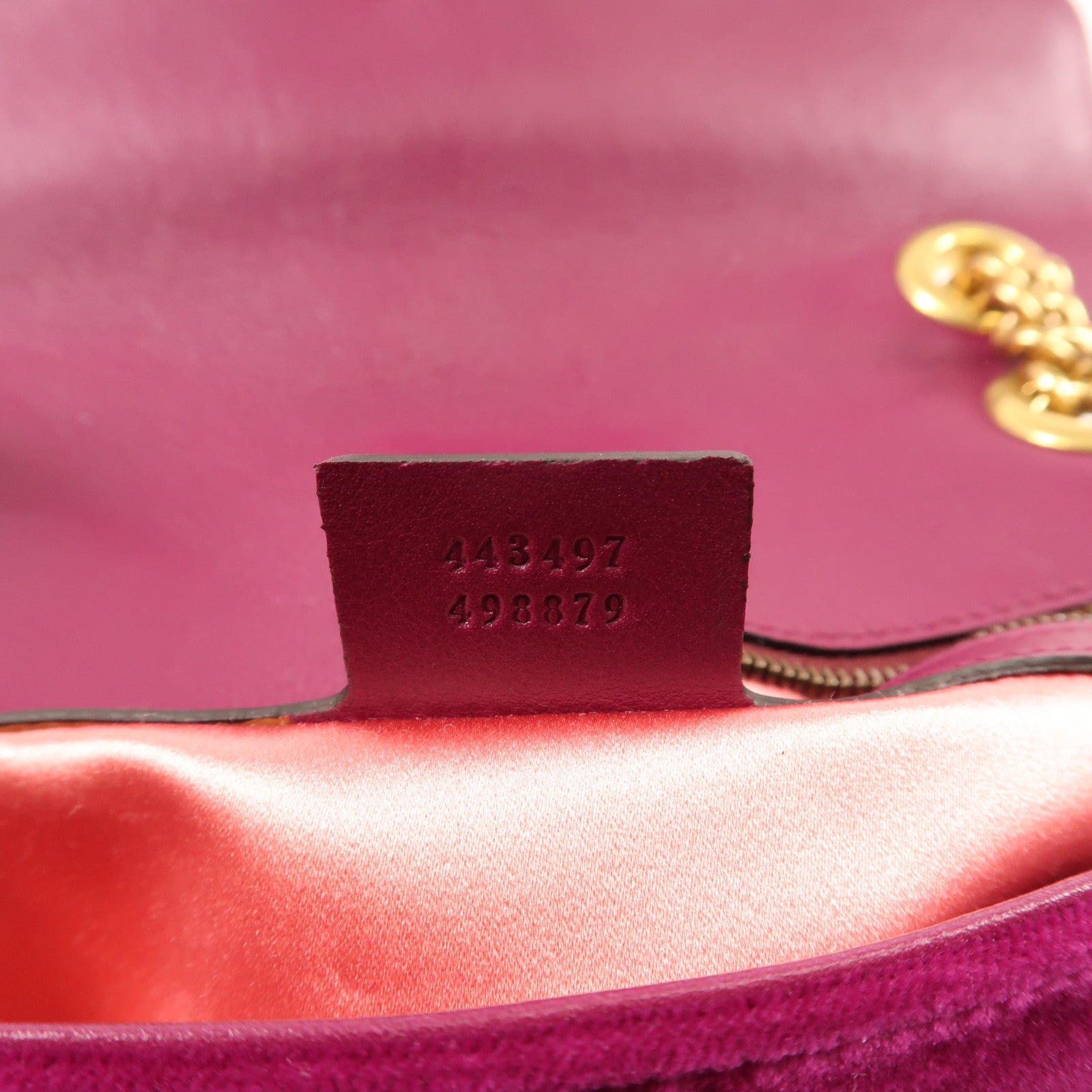 GUCCI GG GHW Marmont Chain Shoulder Bag Velvet 443497 Purple