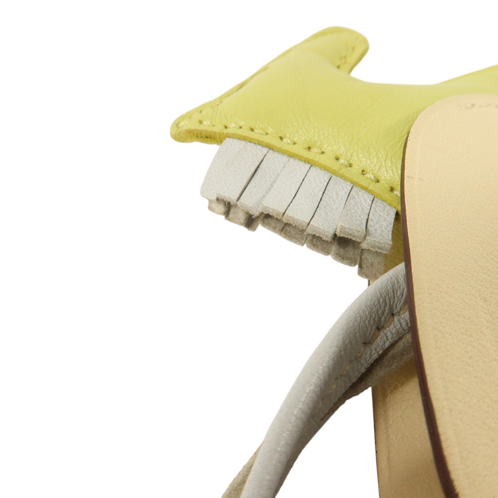HERMES Milo皮革Redeo Pegase PM掛飾Jaune Bourgeon/Brume/Nata
