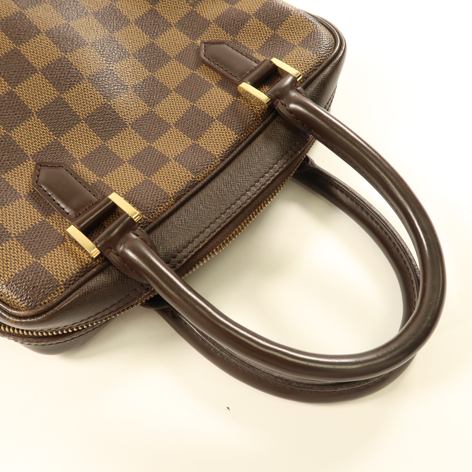 LOUIS VUITTON Damier Brera金扣手挽袋啡色