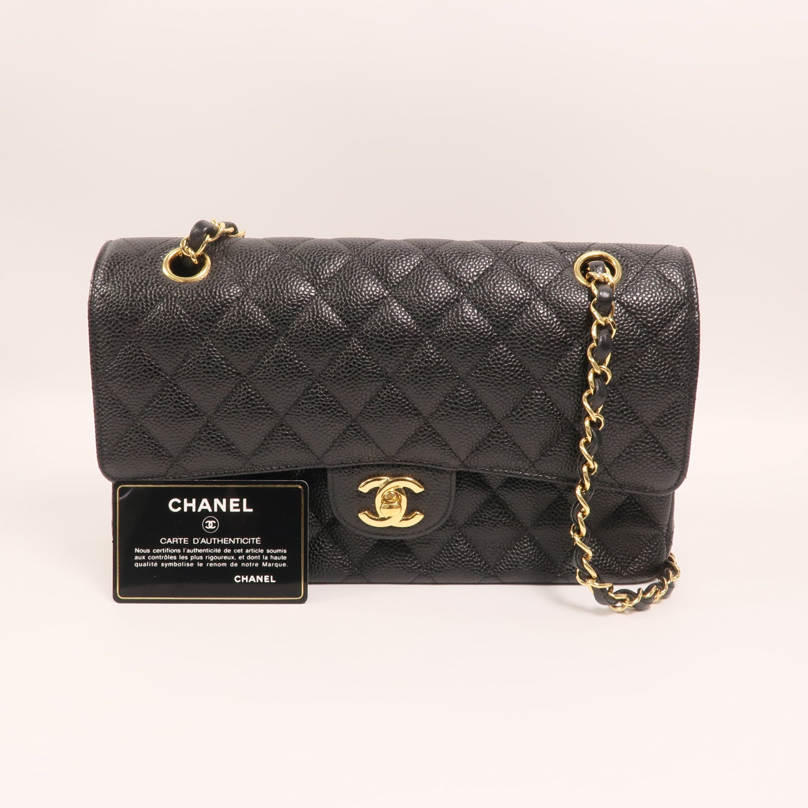 CHANEL 牛皮皮革Classic 25金扣鏈帶肩背袋