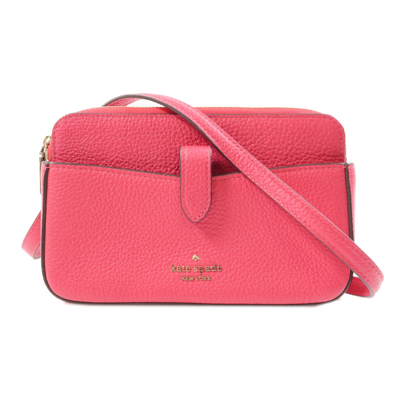 Kate Spade 牛皮皮革Shoulder Bag金扣肩背袋粉紅色