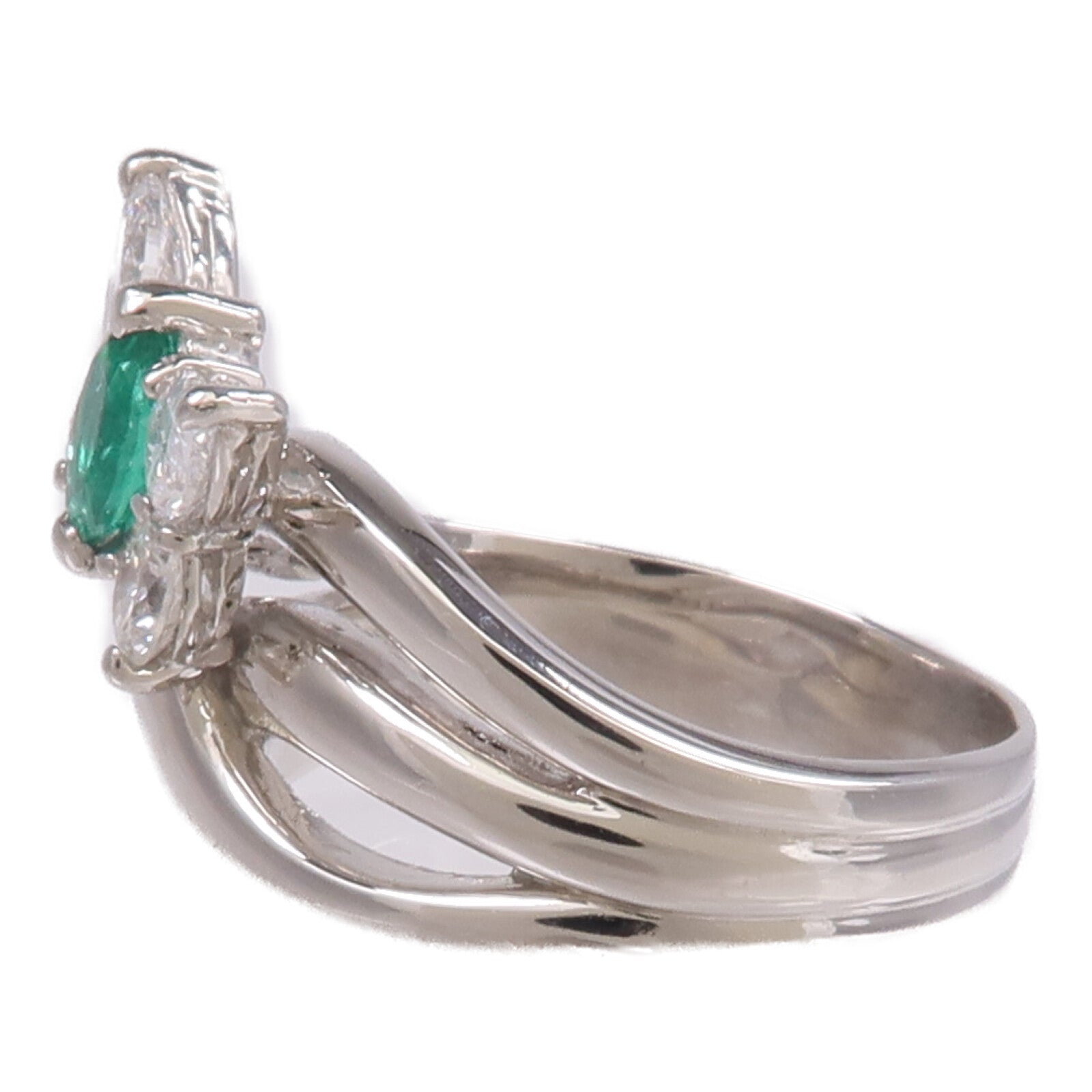 JEWELRY PT900鉑金Emerald Diamond Ring綠寶石/鑽石戒指