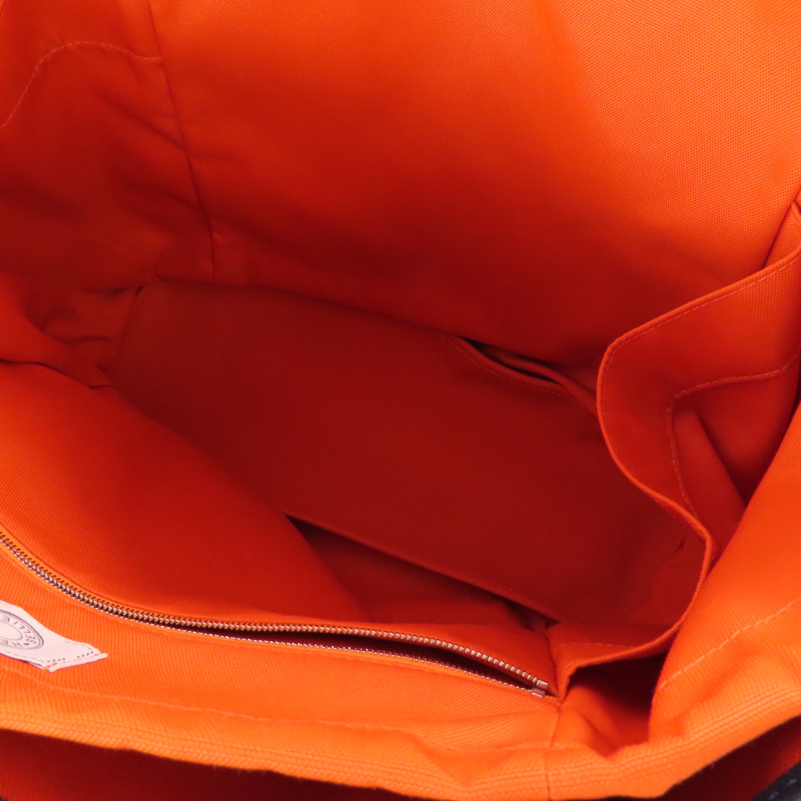 HERMES 帆布The Grooming Bag銀扣手挽肩背兩用袋Navy/Feu