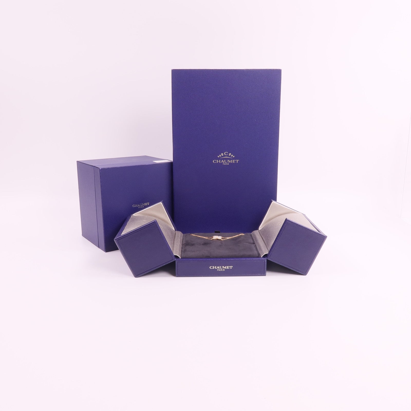 Chaumet 18K玫瑰金/珍珠母貝Jeux De Liens鑽石手鏈